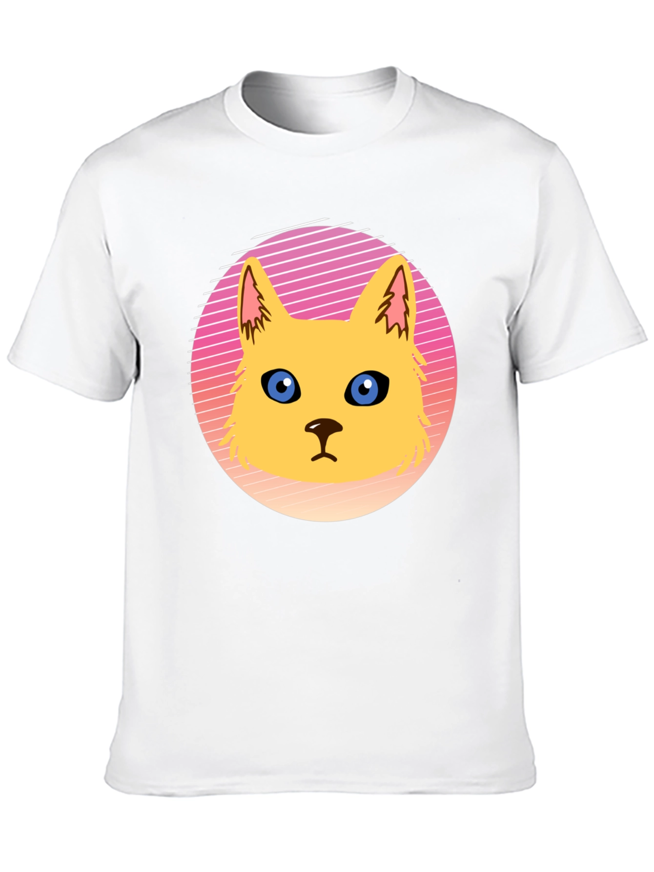 Retro Cat Graphic Tee - Stylish Cotton Blend