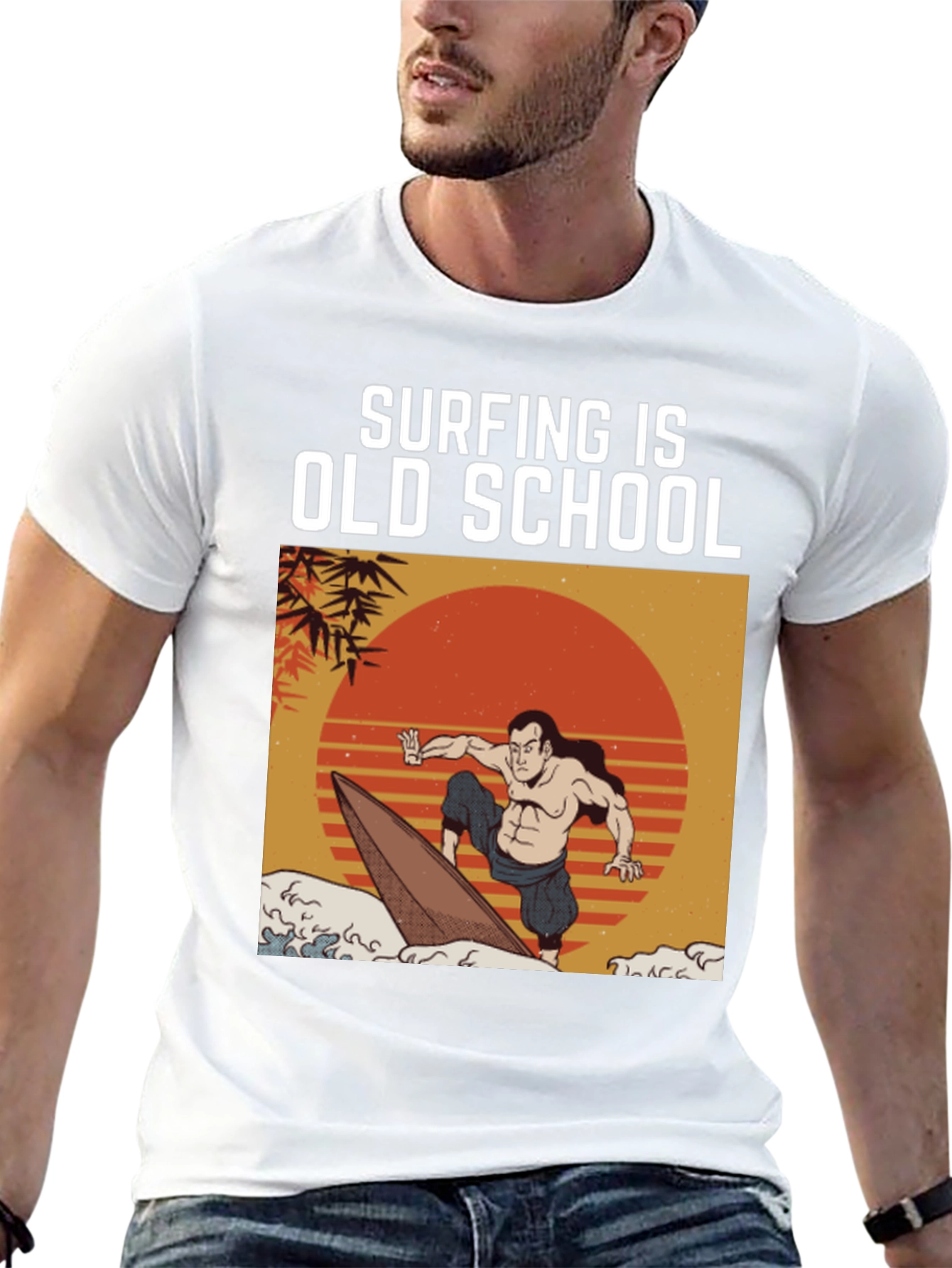 Surfing is Old School Graphic Tee