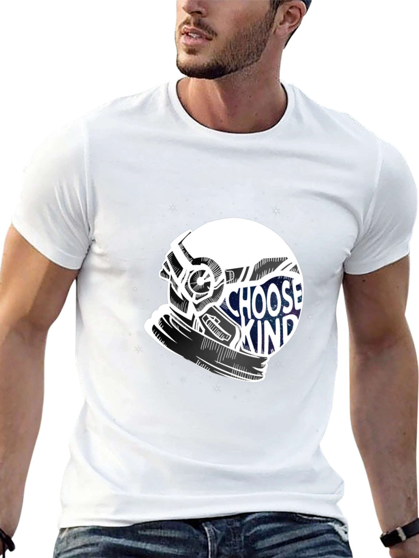 Choose Kind Helmet Graphic Tee - Soft Cotton Blend