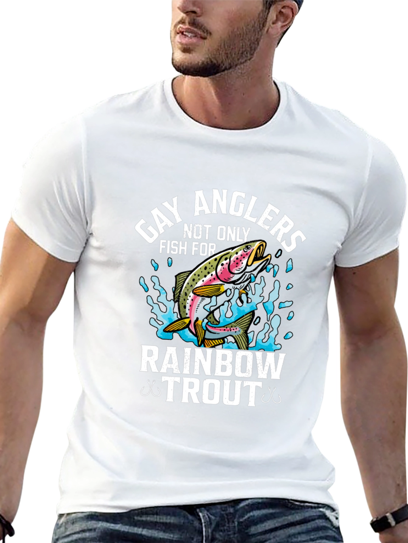 Gay Anglers Rainbow Trout Fishing T-Shirt