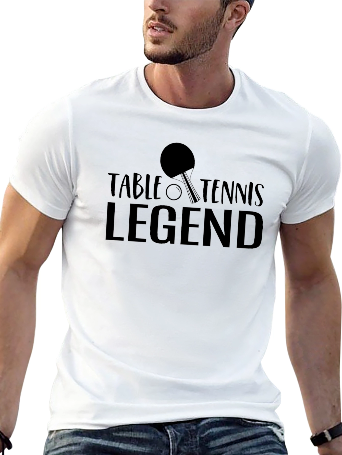 Table Tennis Legend Black Graphic Tee
