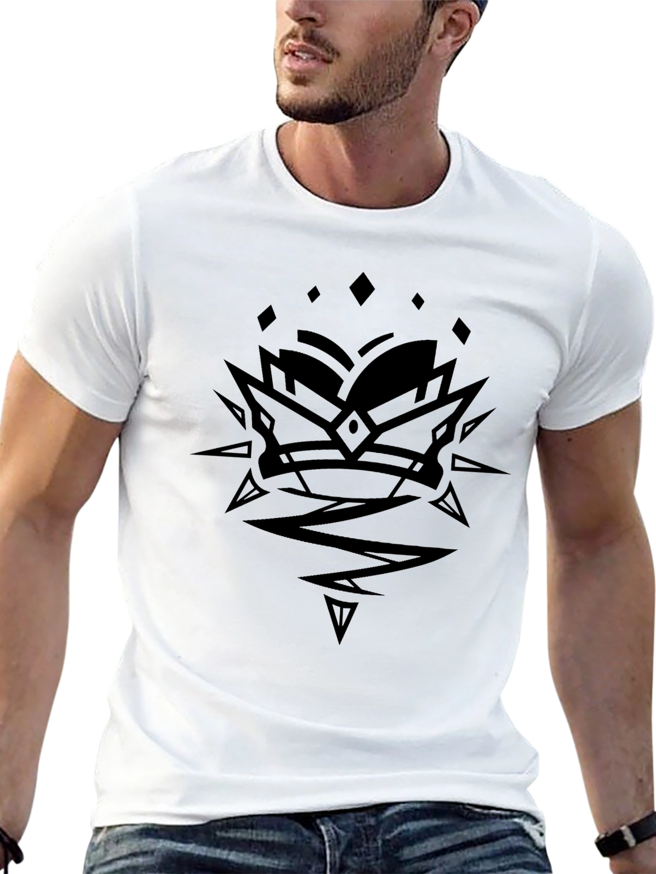 Edgy Graphic Print Black T-Shirt