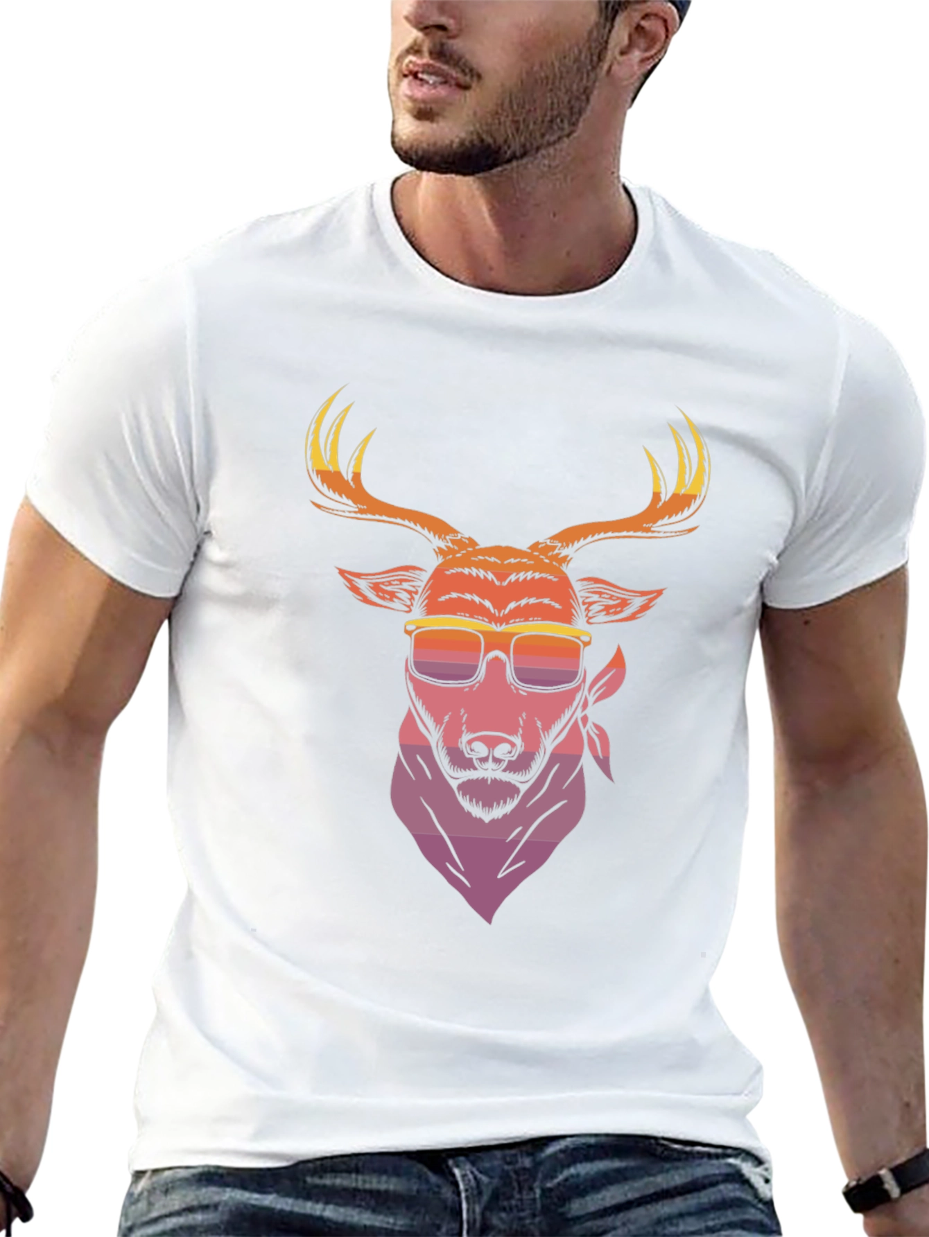 Cool Deer Graphic T-Shirt