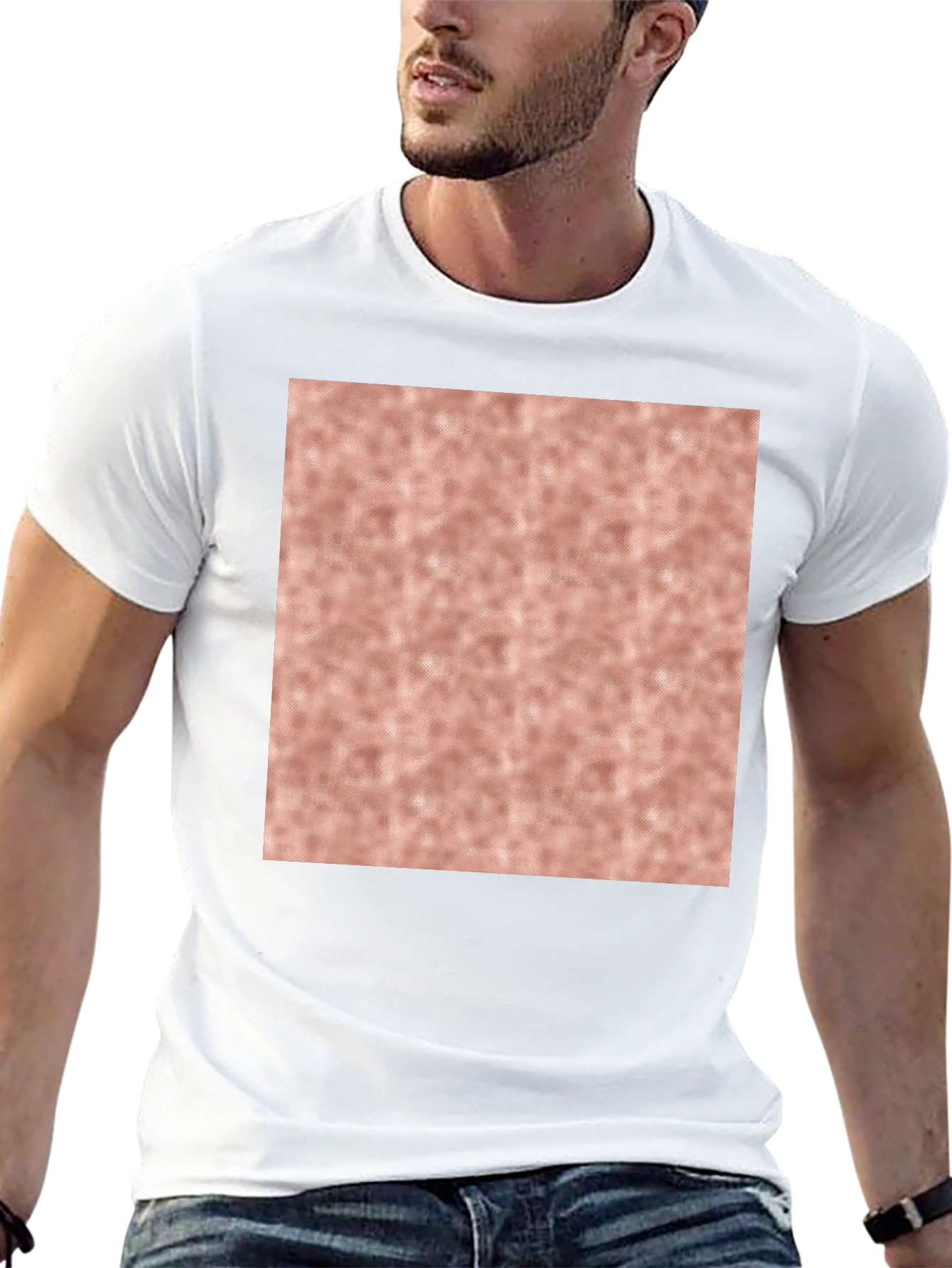 Stylish Black Cotton Blend Tee with Abstract Center Design