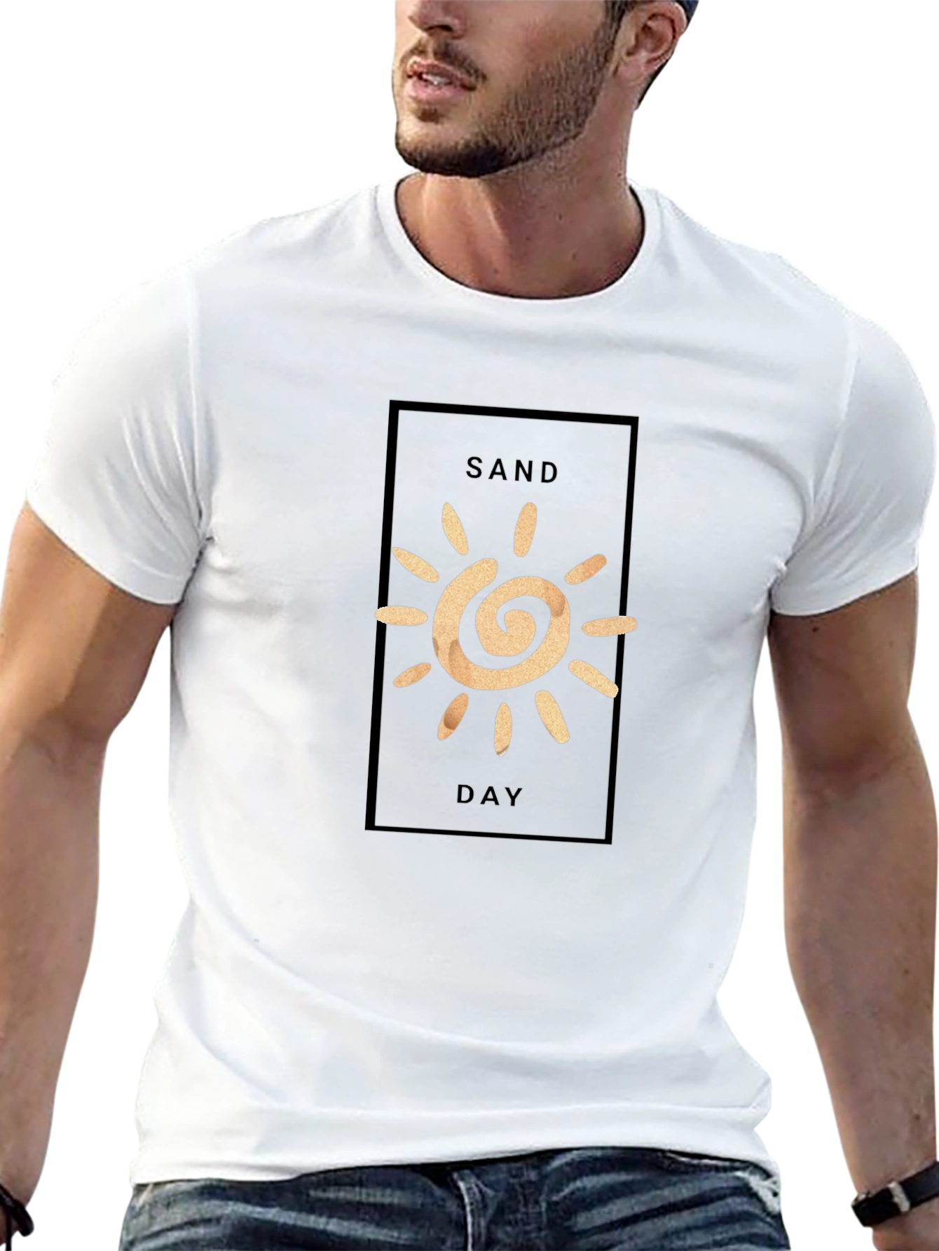 Sand Day Graphic Tee - Black Casual T-Shirt