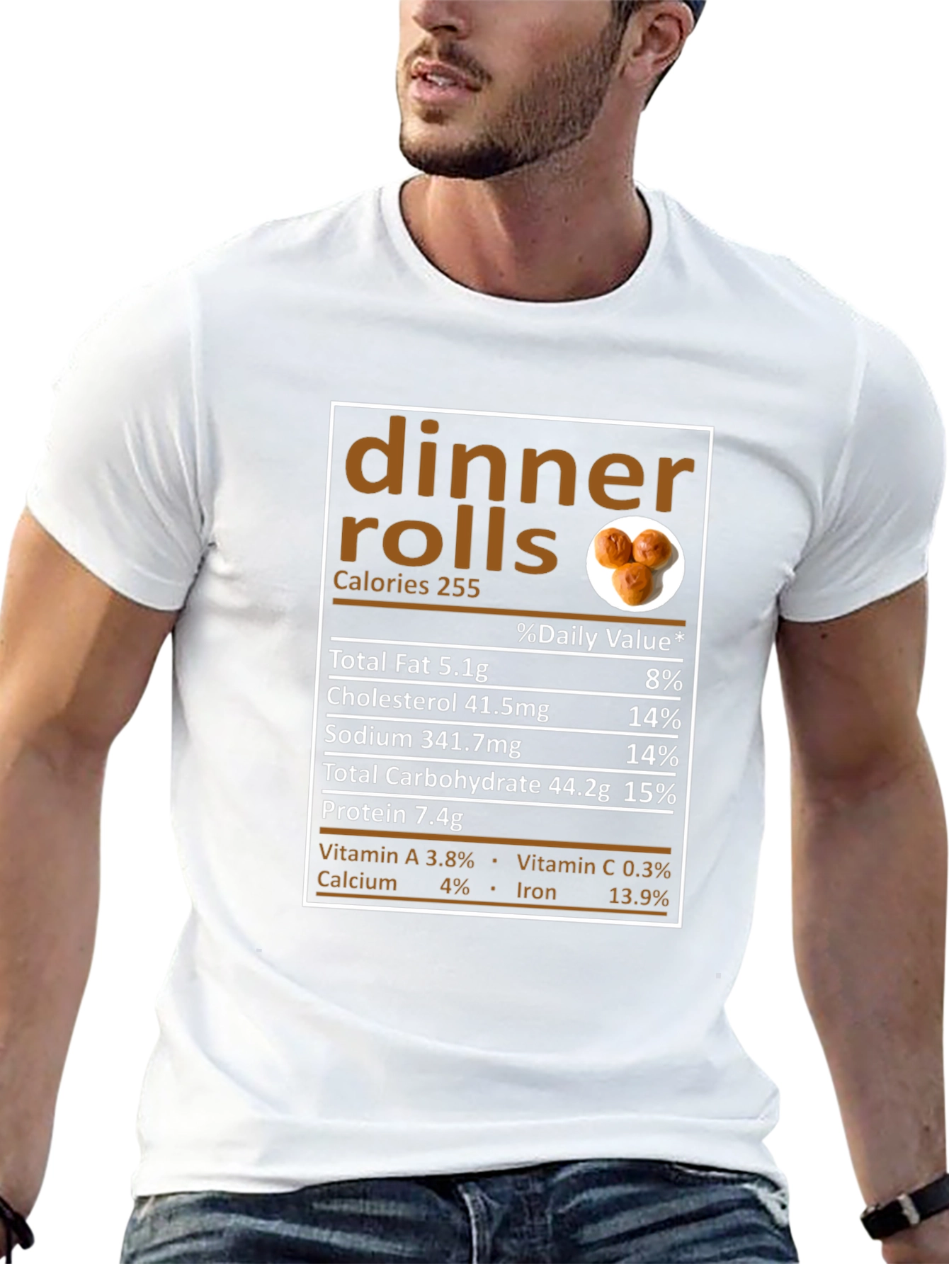 Dinner Rolls Nutrition Facts Funny T-Shirt