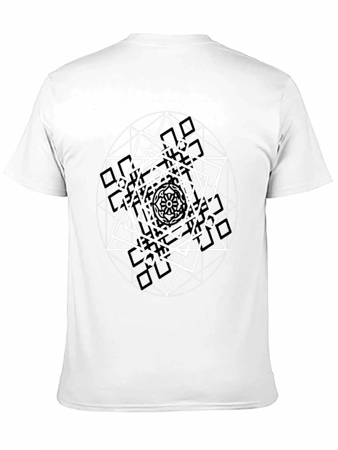 Geometric Design Black T-Shirt