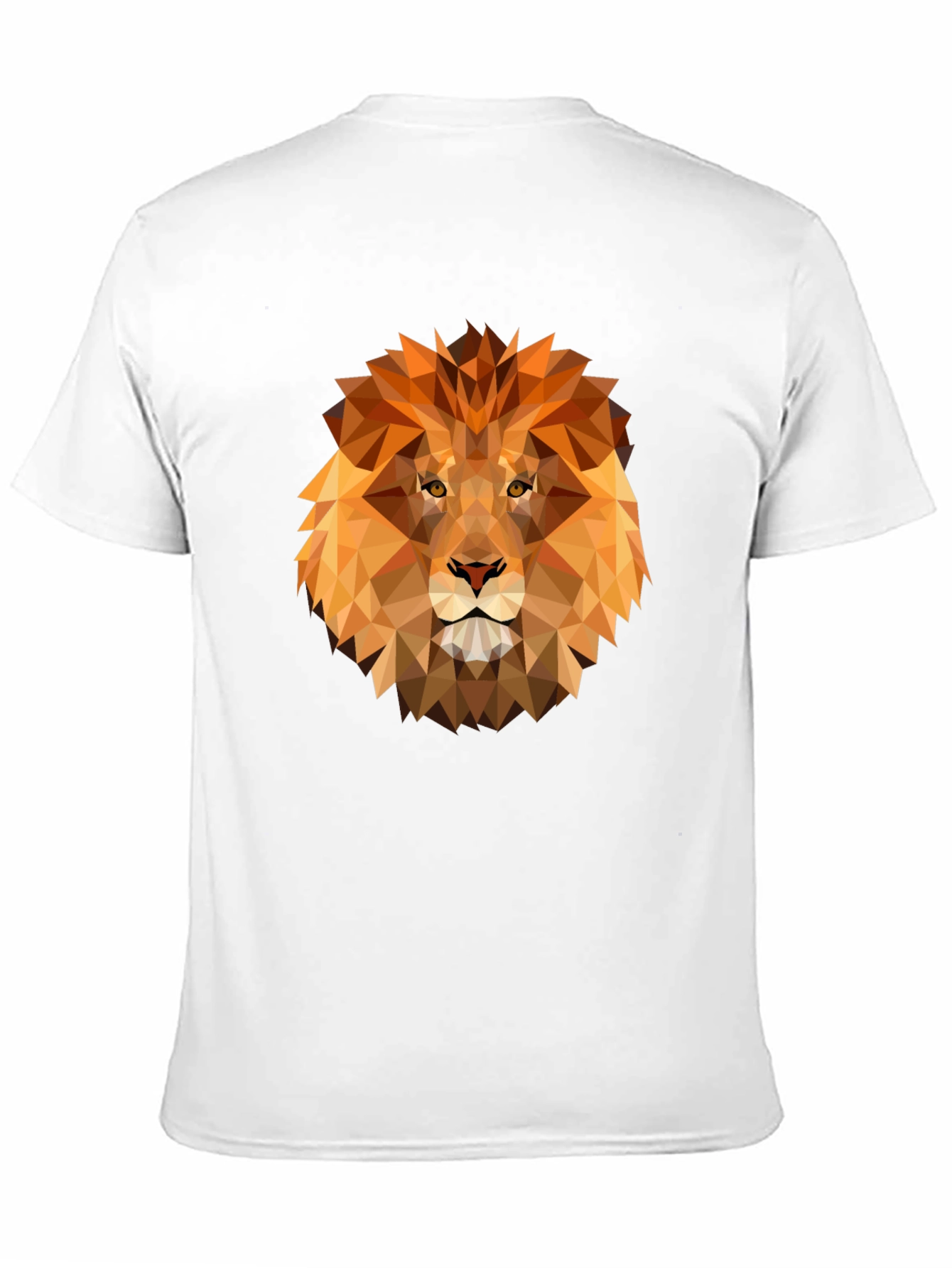 Geometric Lion Graphic Print Tee - Black