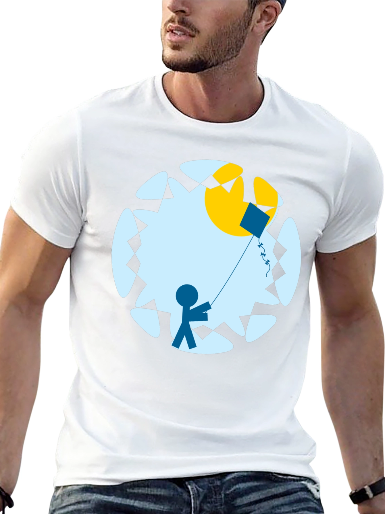 Kite Day Graphic Tee - Black Cotton T-Shirt