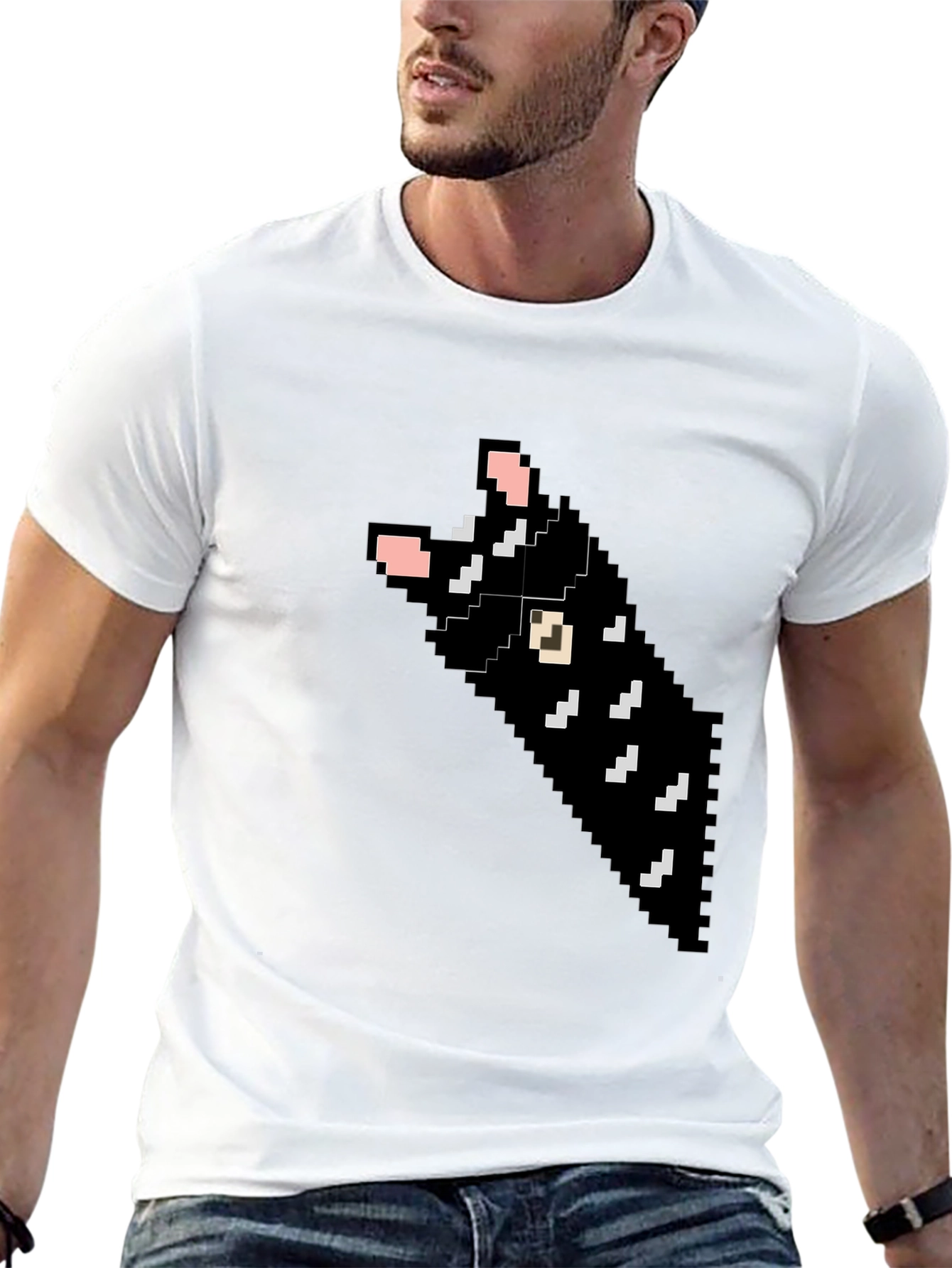 Pixel Cat T-Shirt - Black