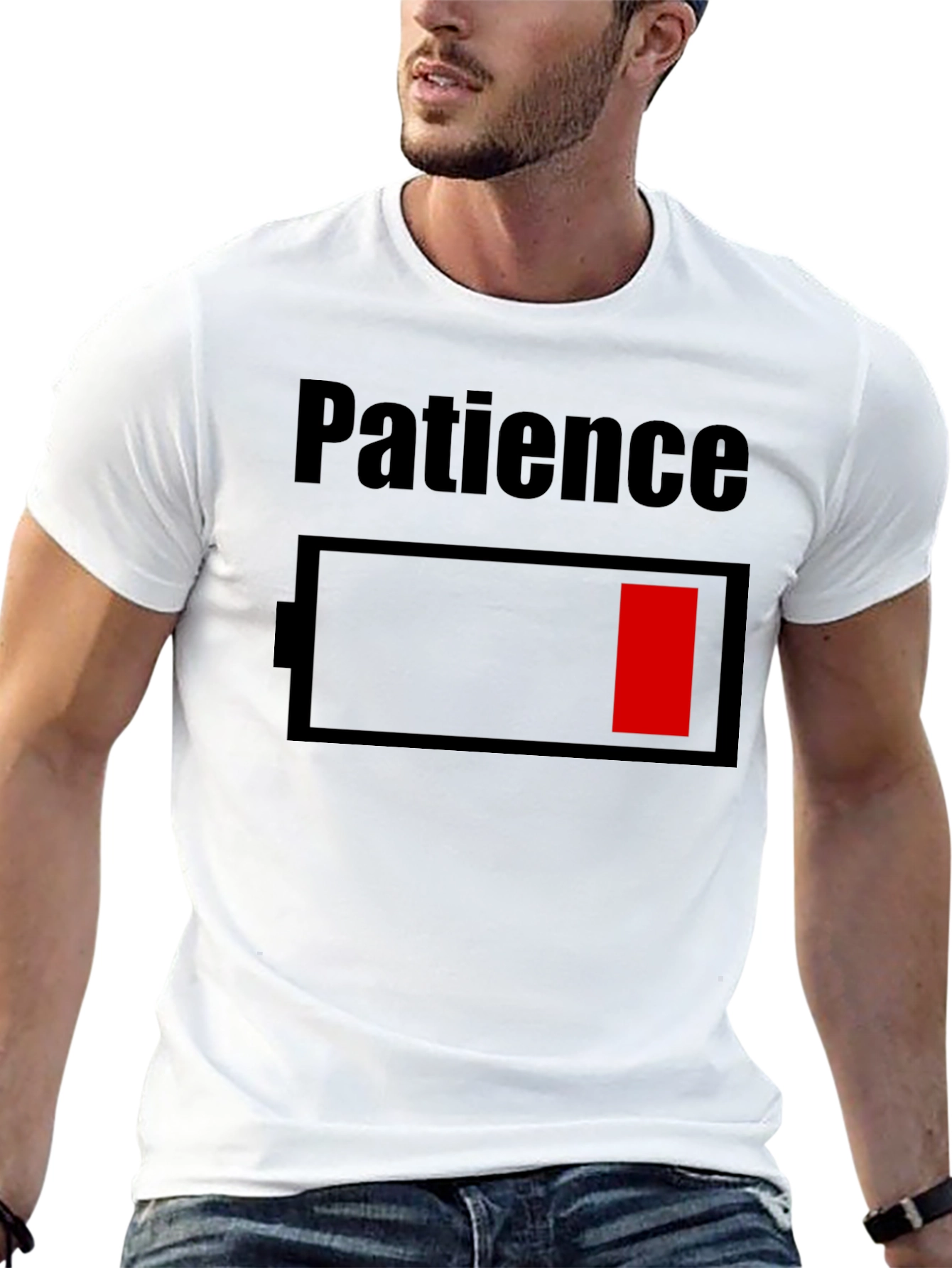 Patience Low Battery Black T-Shirt