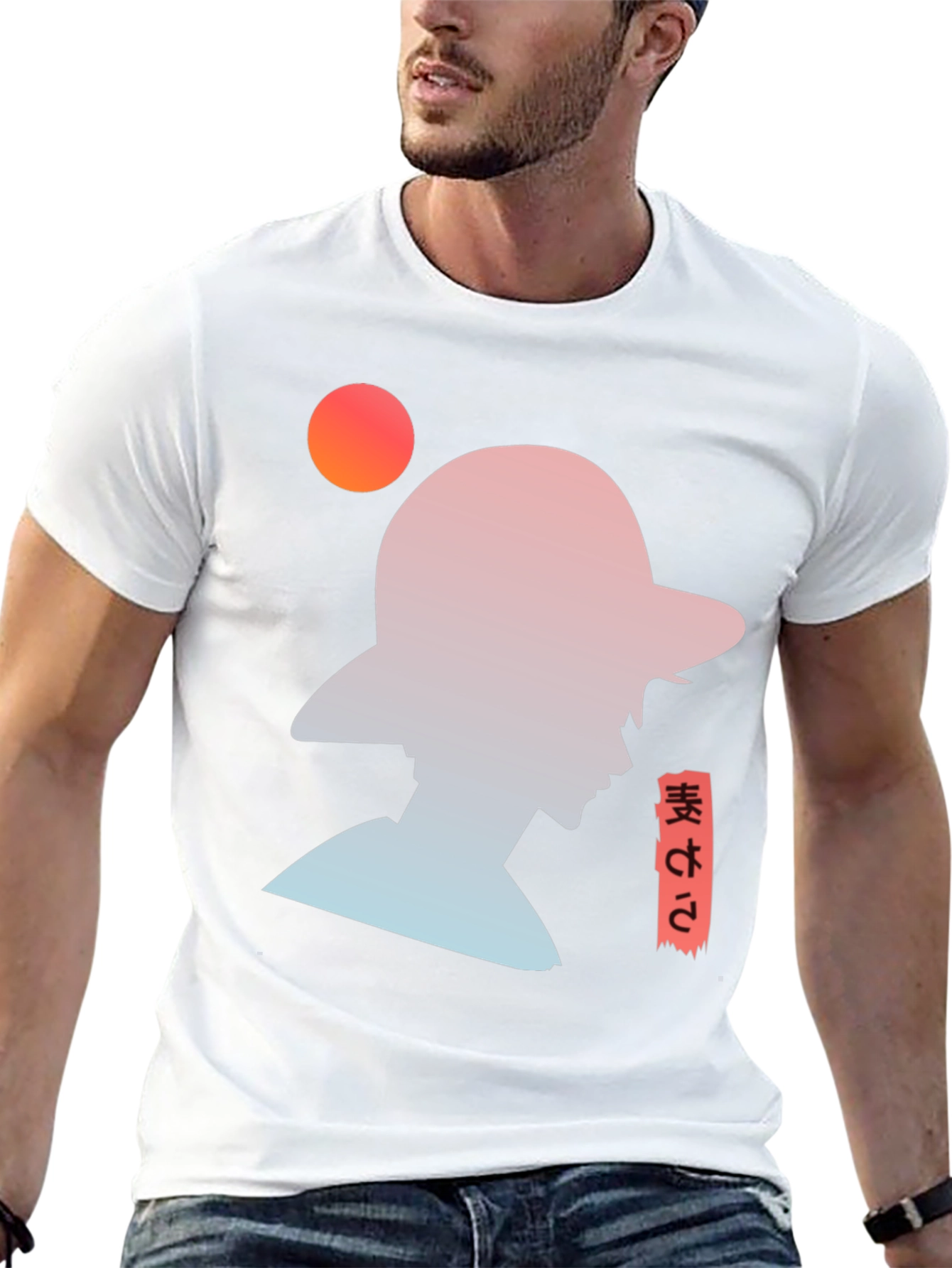 Anime Silhouette Graphic T-Shirt - Trendy Black Tee