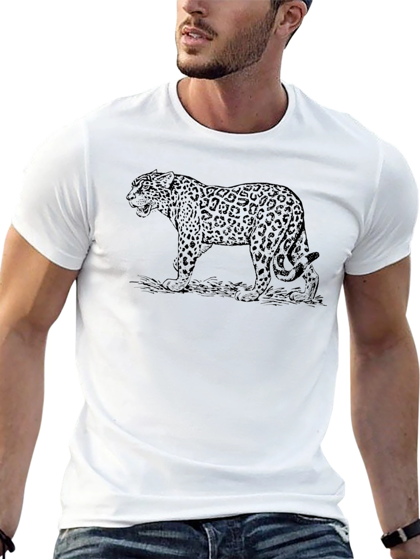 Jaguar Graphic Tee - Stylish Black T-Shirt