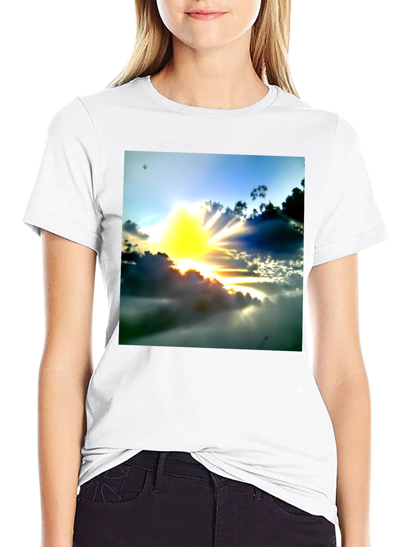 Sunrise Graphic Tee - Black Cotton Blend