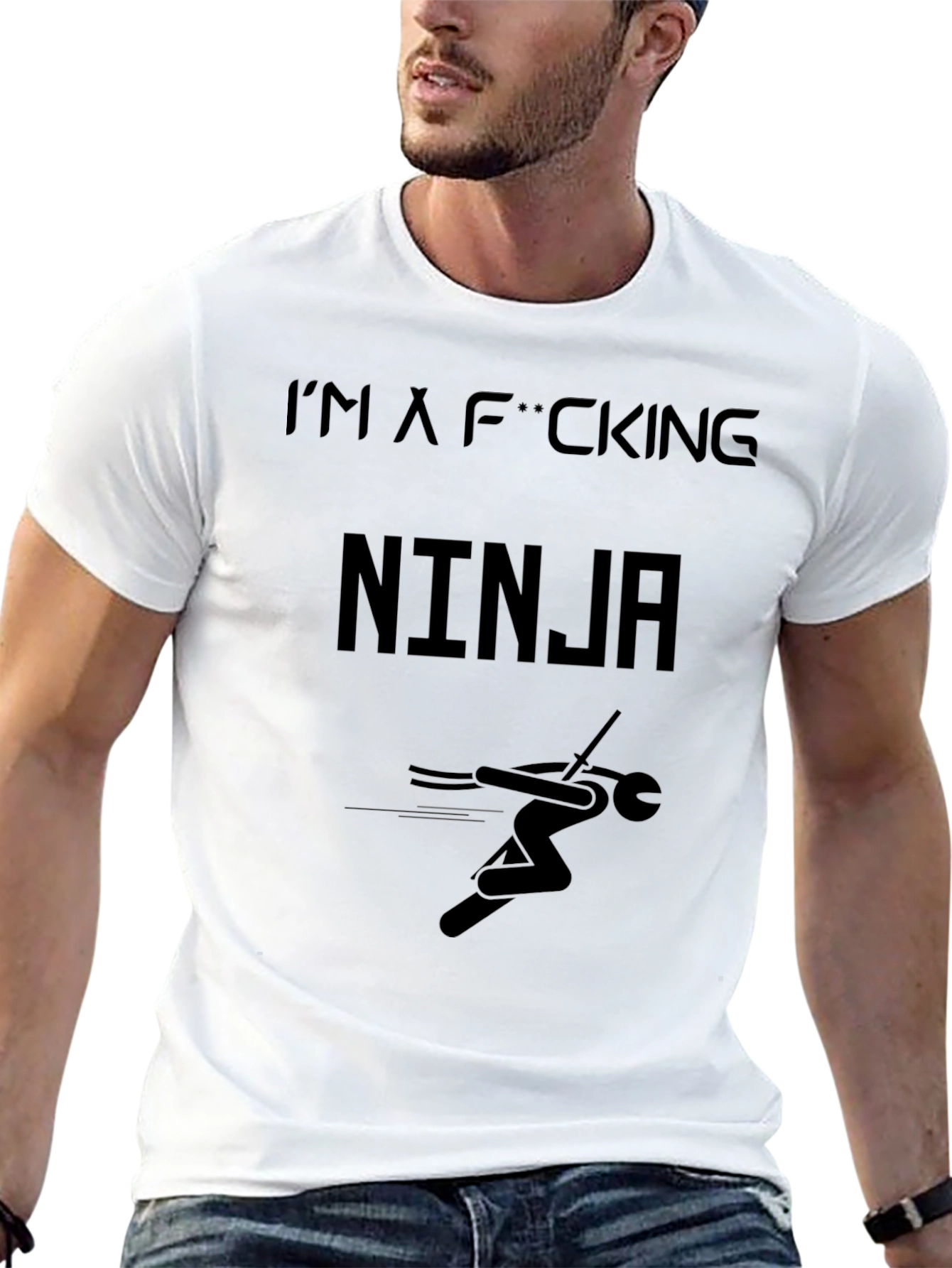 Im A Ninja Graphic Tee - Black Cotton T-Shirt
