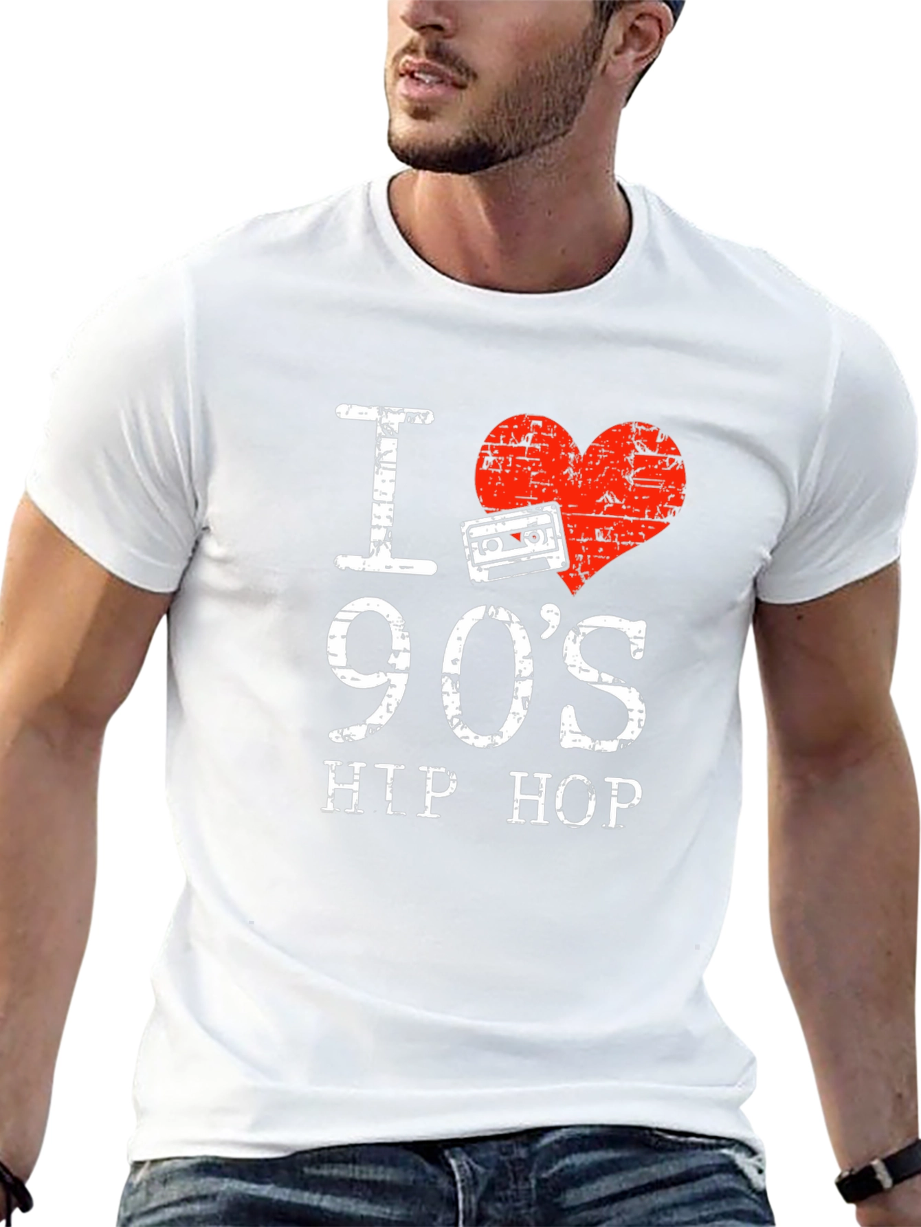 I Love 90s Hip Hop T-Shirt Retro Cassette