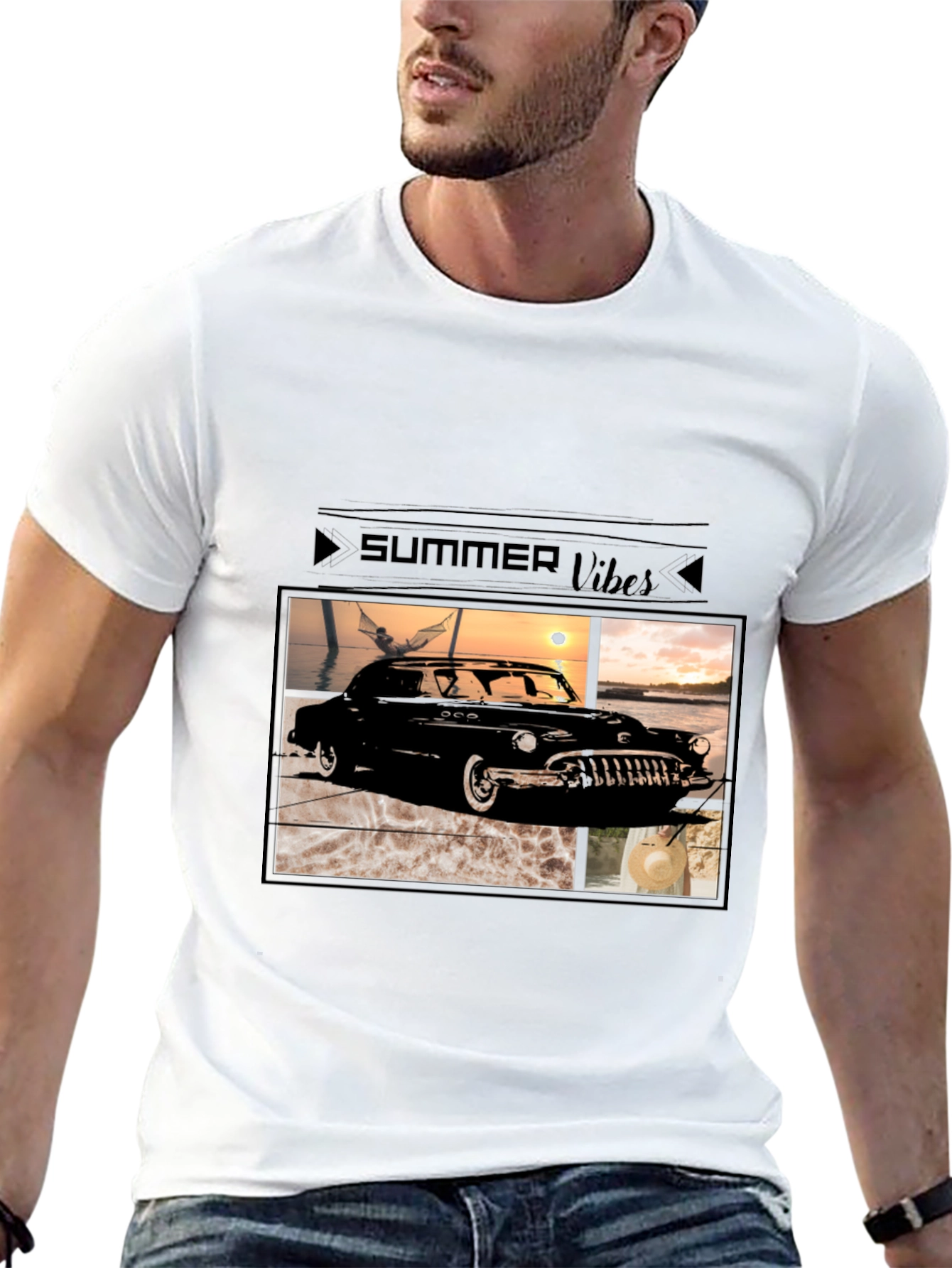 Summer Vibes Classic Car Graphic Tee