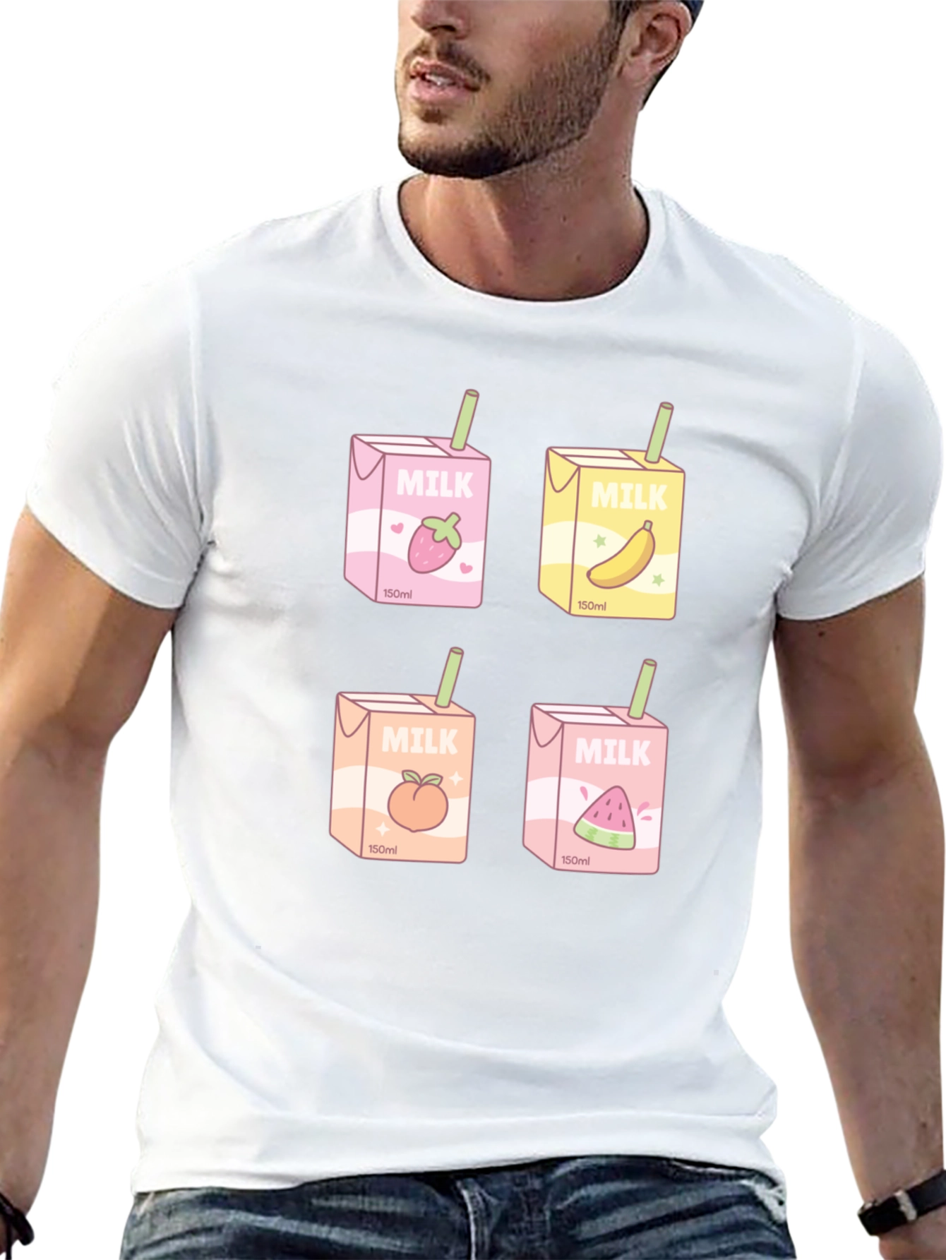 Kawaii Milk Boxes T-Shirt - Fruit Milk Design