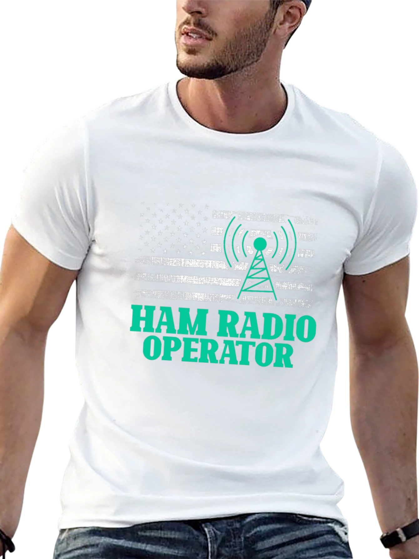 Ham Radio Operator American Flag T-Shirt