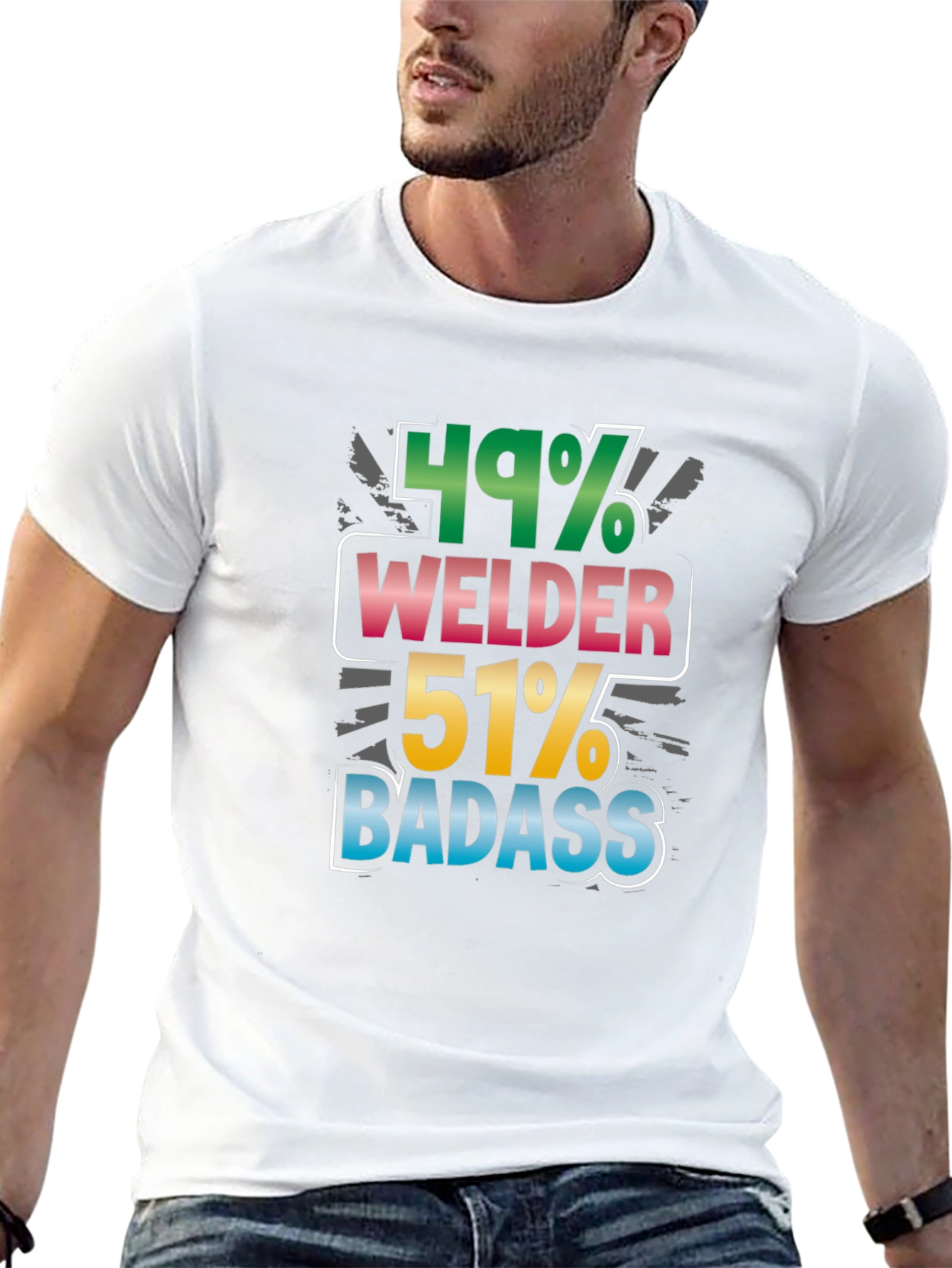 Welder Badass Graphic Tee - Black Cotton Blend Shirt