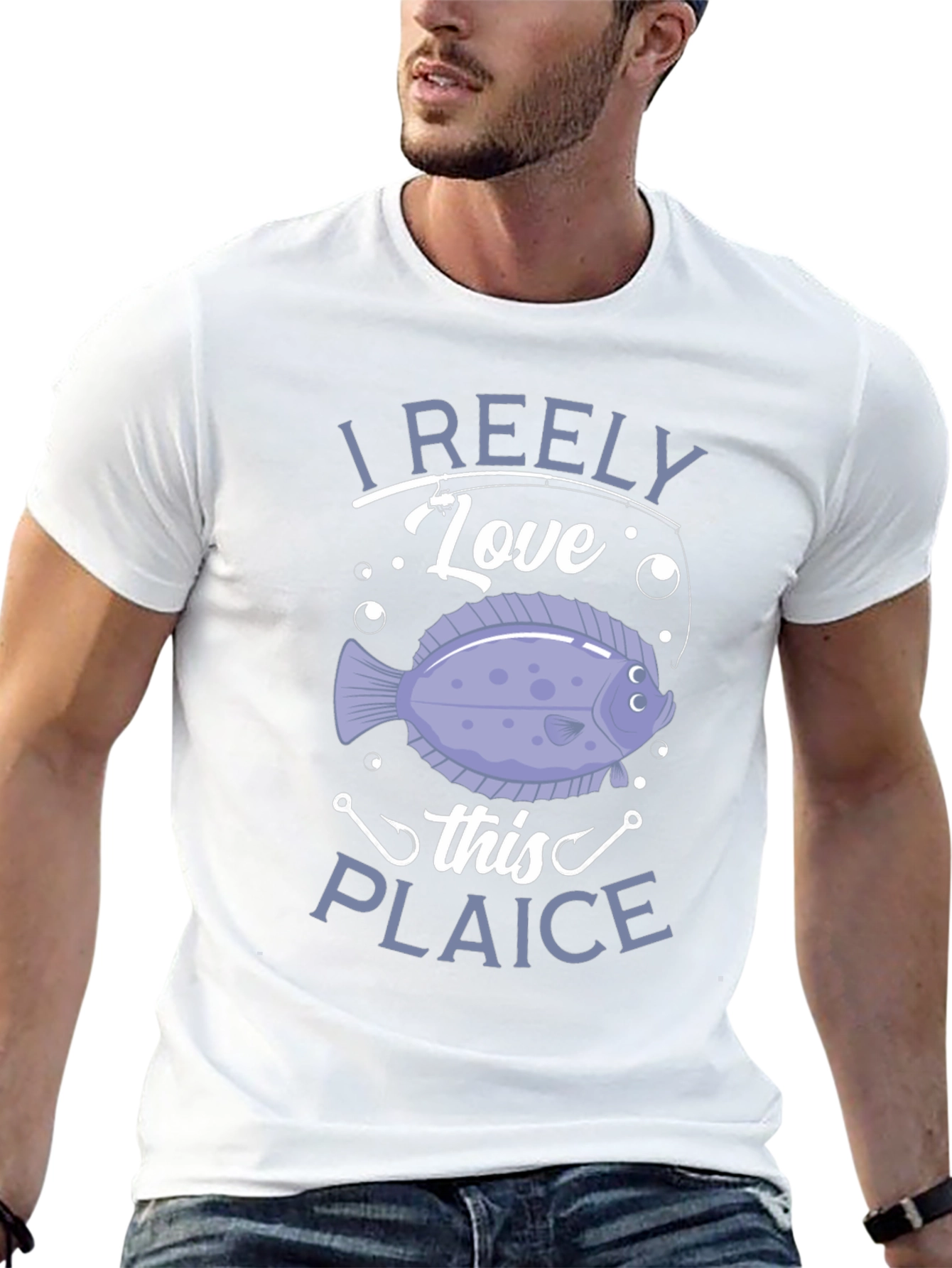 I Reely Love This Plaice Funny Fishing T-Shirt