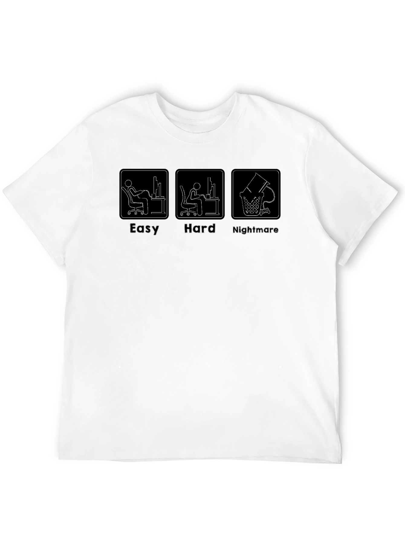 Easy Hard Nightmare Programmer Black T-Shirt