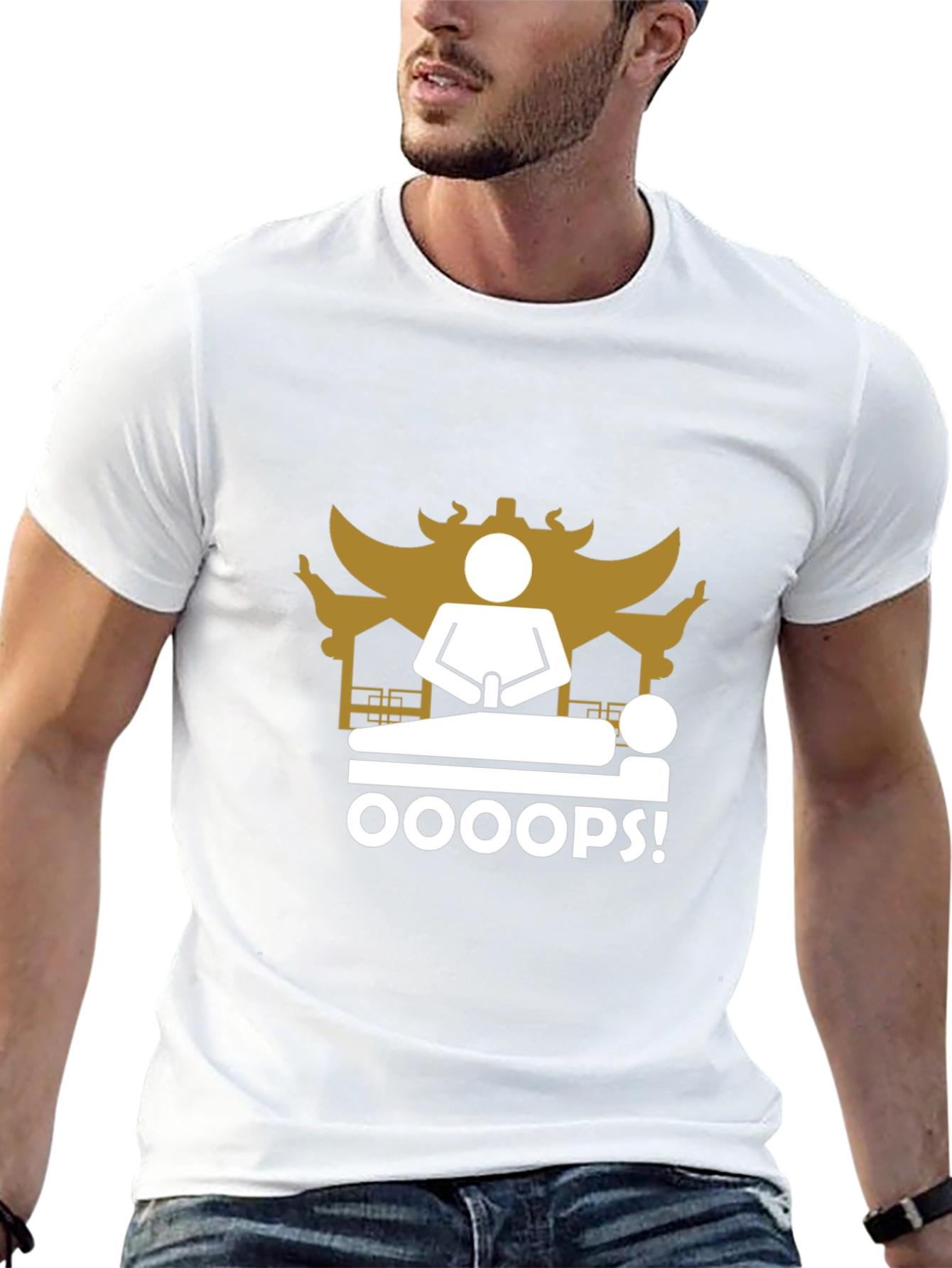 Oops! Funny Black T-Shirt - Unique Graphic Tee