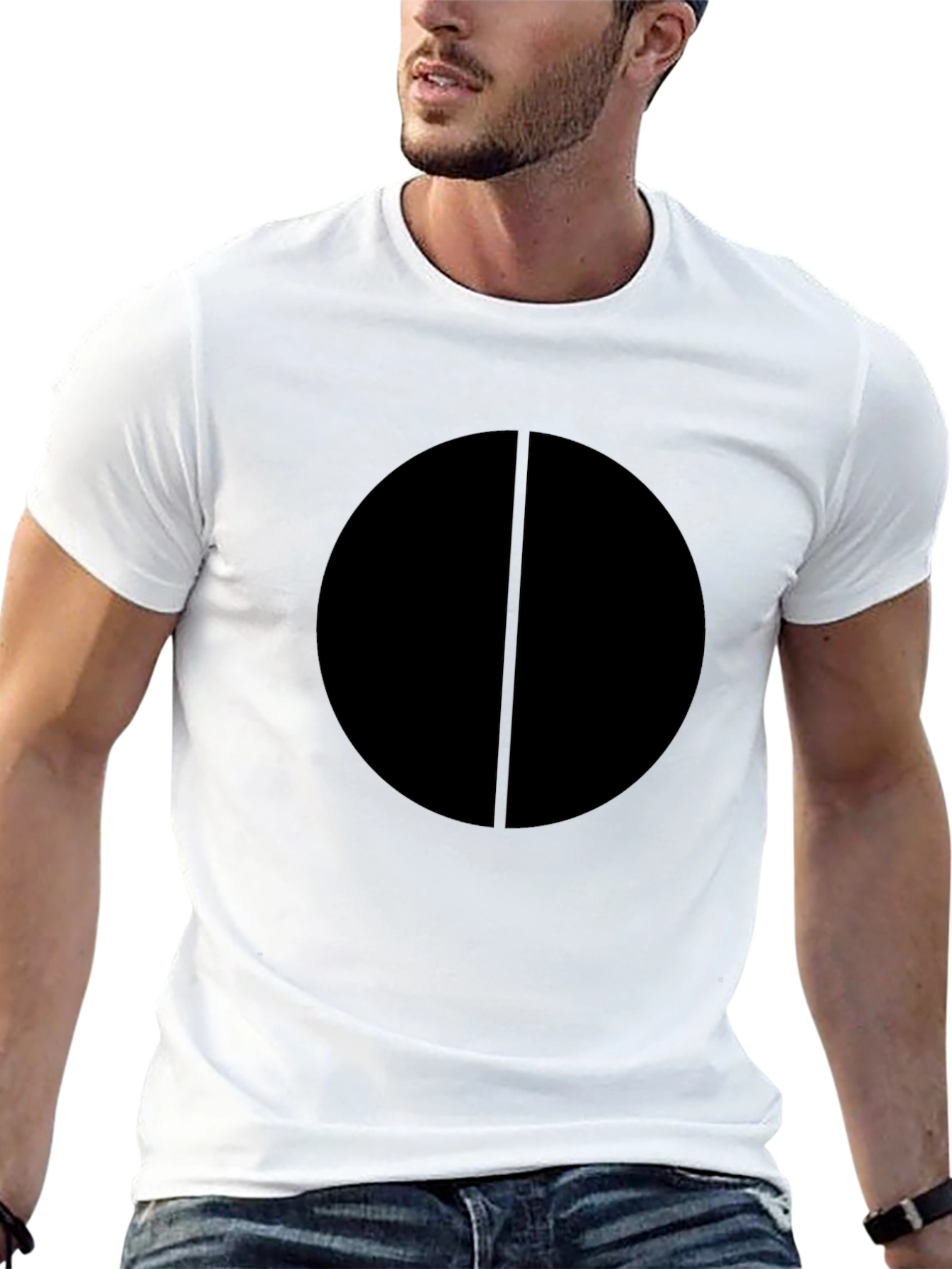 Minimalist Circle Tee - Black Graphic T-Shirt