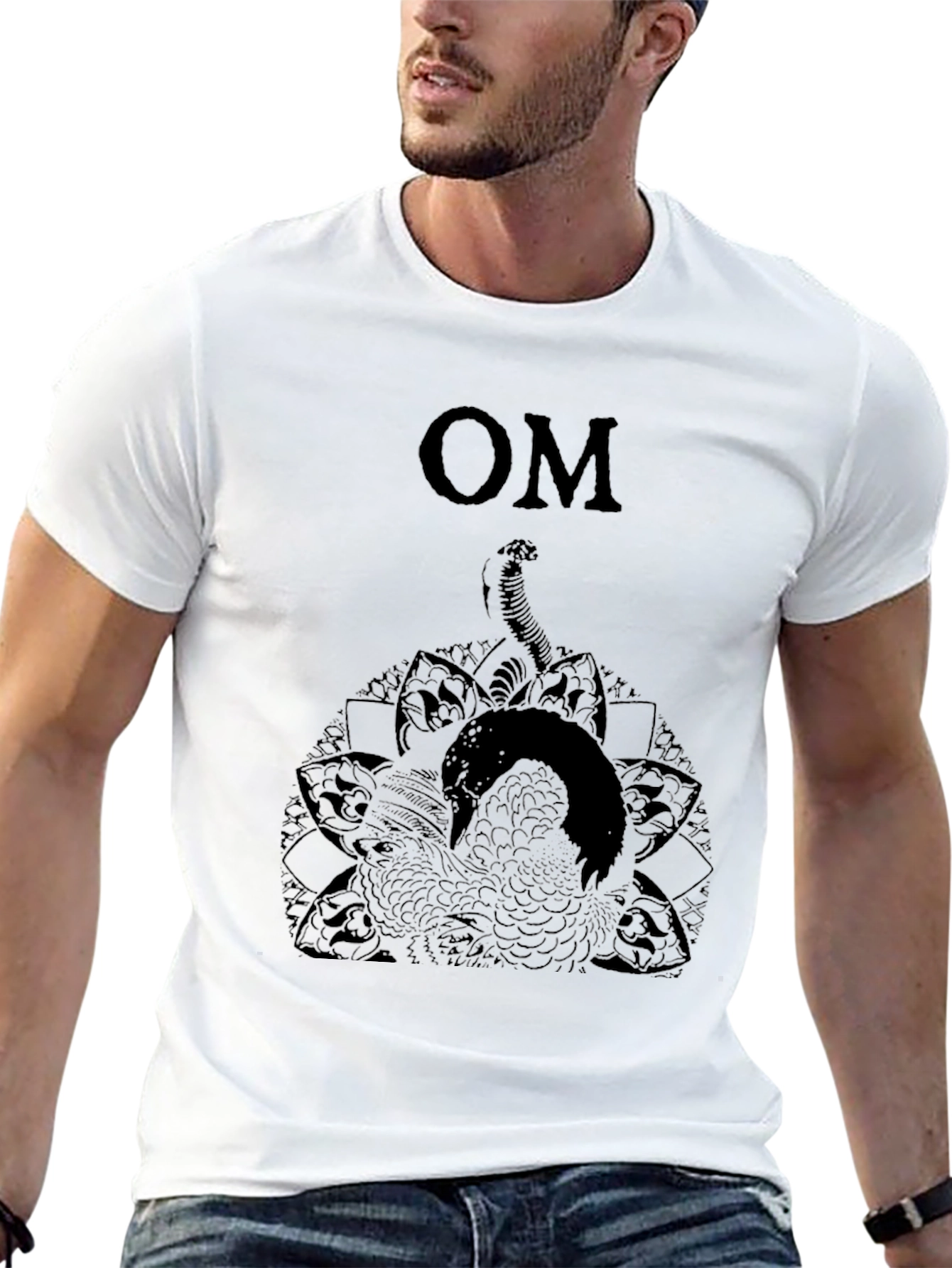 Mens Black Om Snake Graphic Tee
