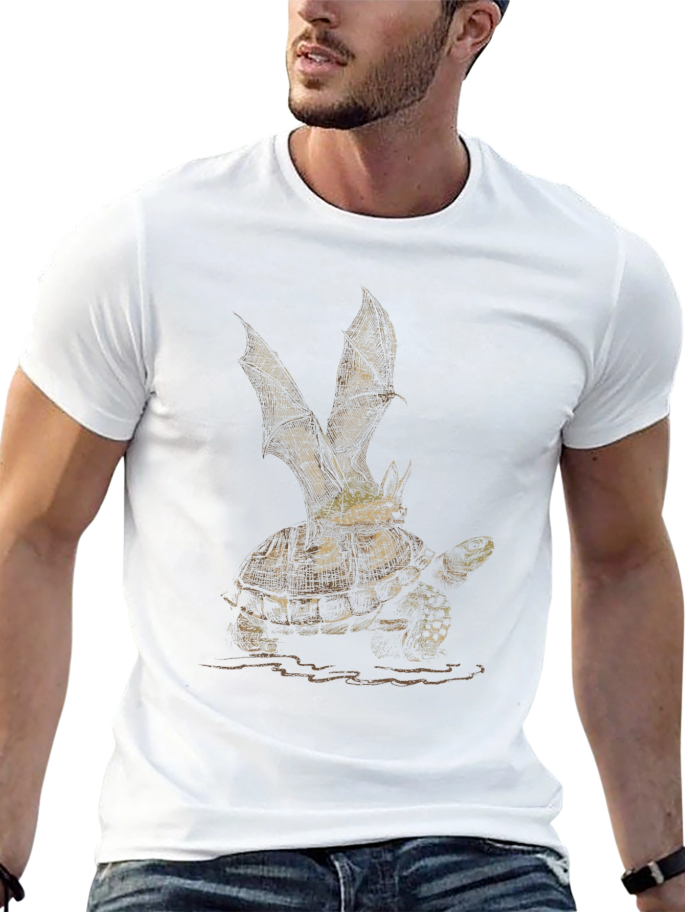 Winged Turtle Graphic Tee - Unique Creature Design