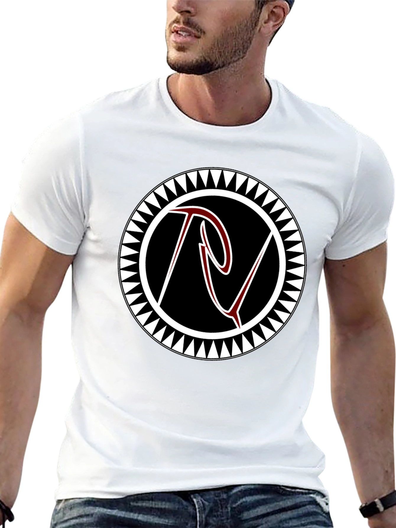 Black Tee with Tribal Circle Logo