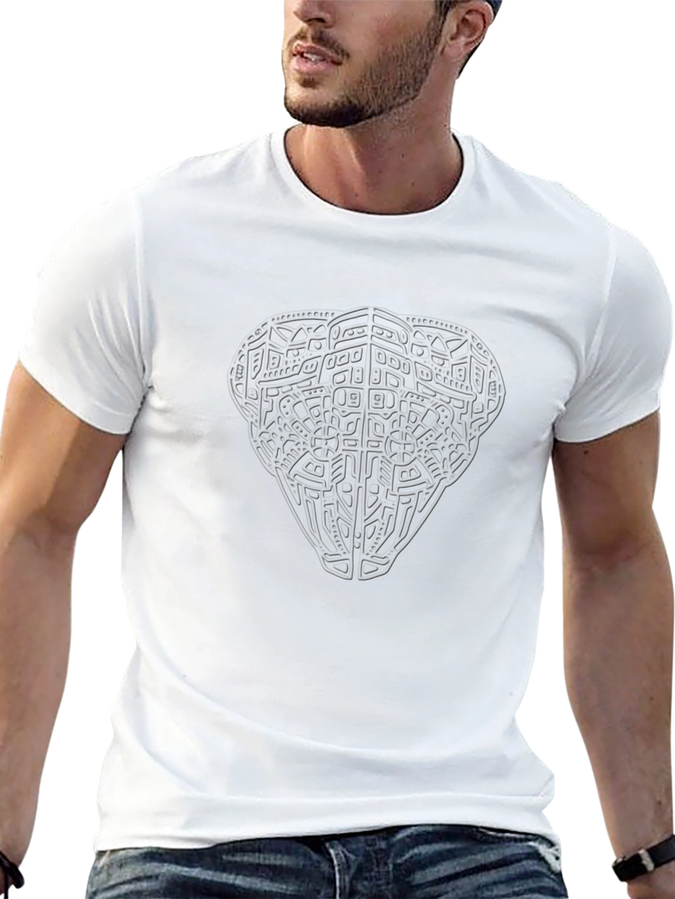 Abstract Design Black T-Shirt for Men