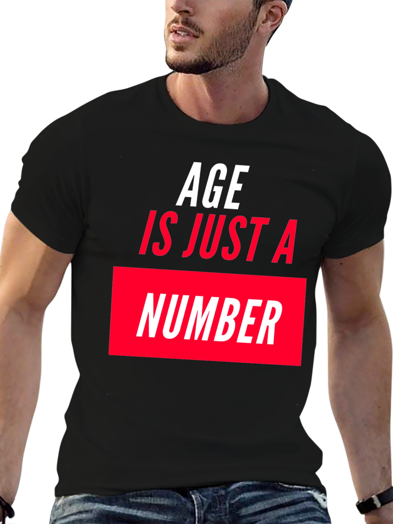 Age is Just a Number Graphic T-Shirt - Black