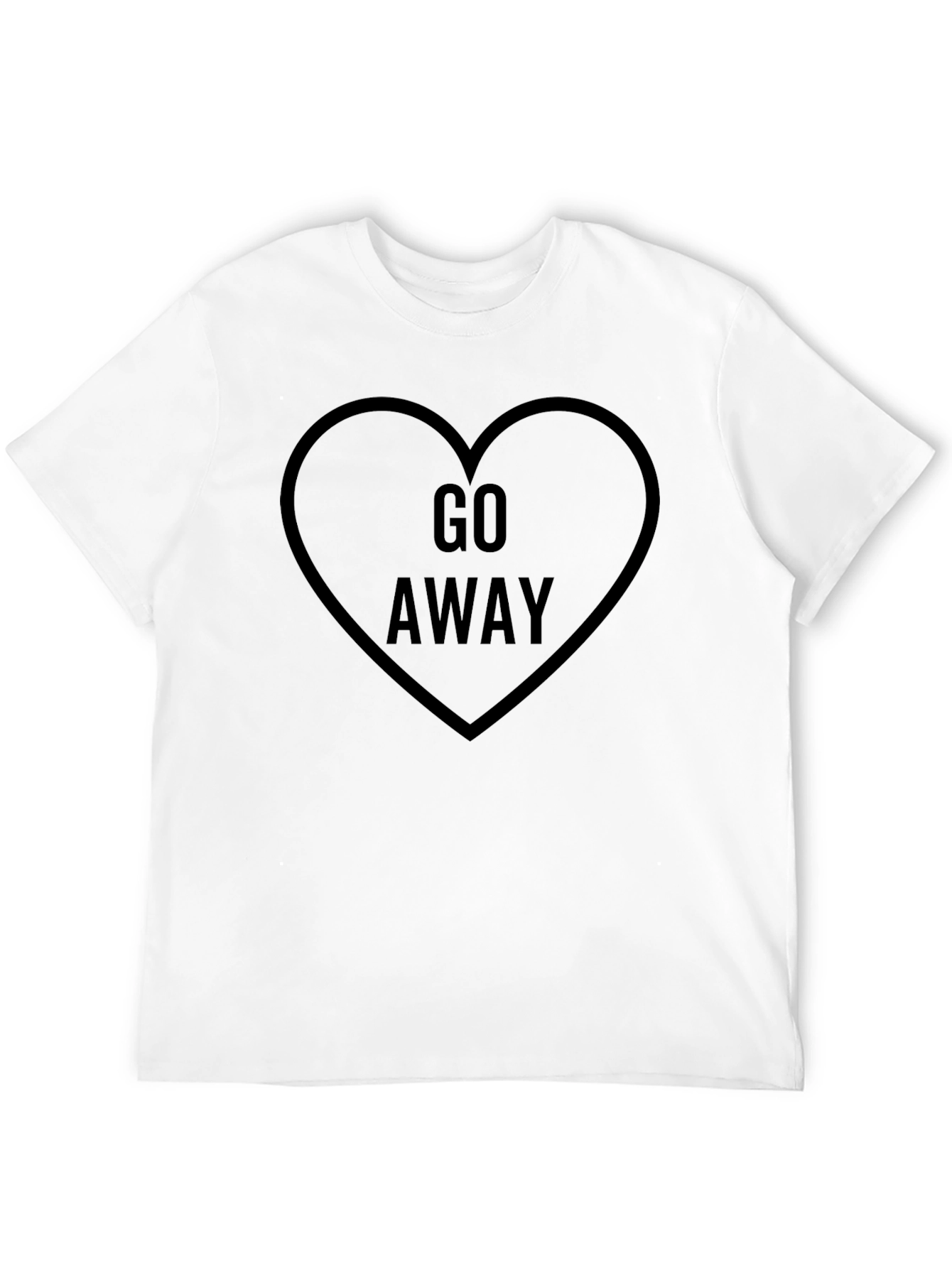 Go Away Heart Graphic Black Tee - Sarcastic Style