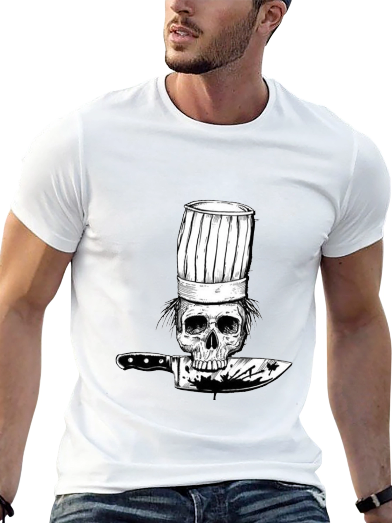 Skull Chef T-Shirt - Culinary Skeleton Graphic Tee