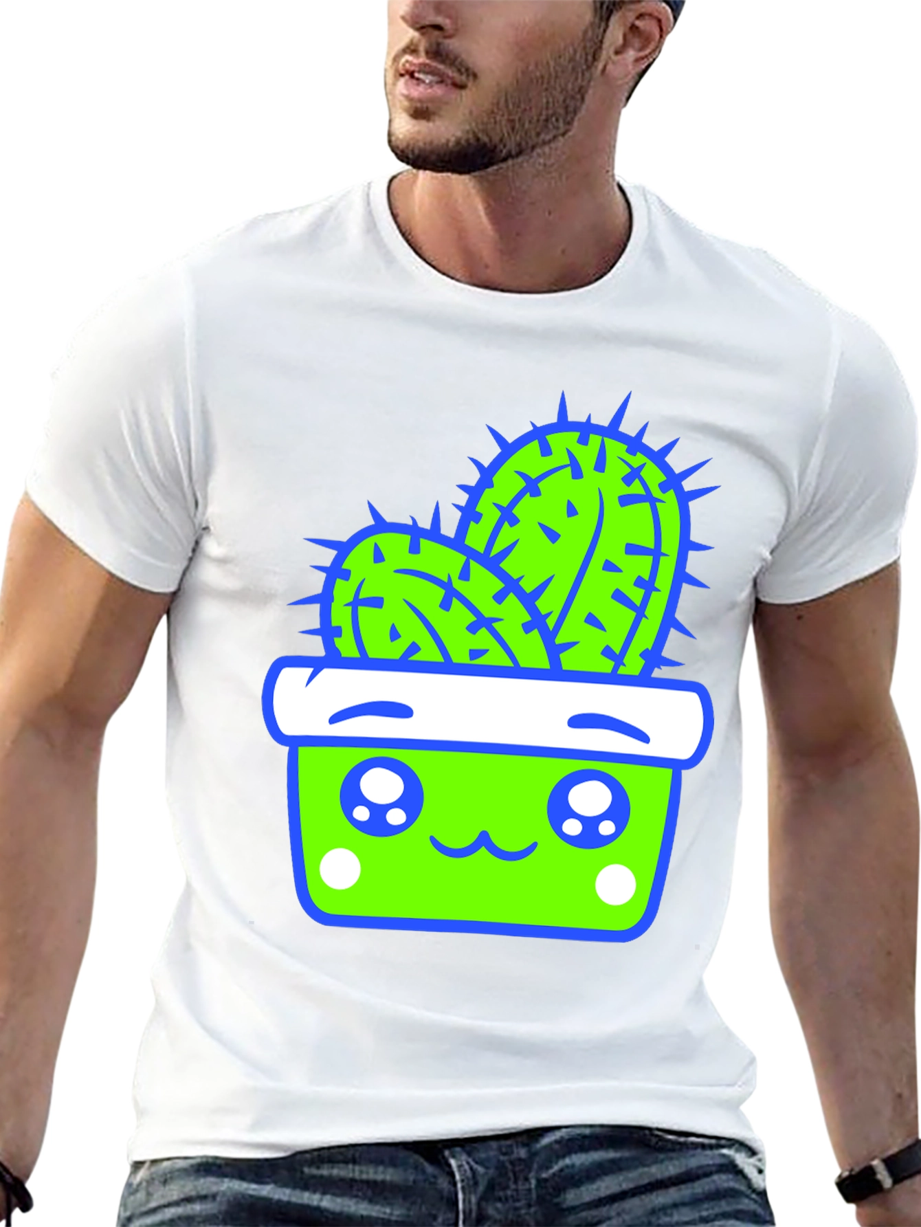 Kawaii Cactus T-Shirt - Cute Potted Plant Tee