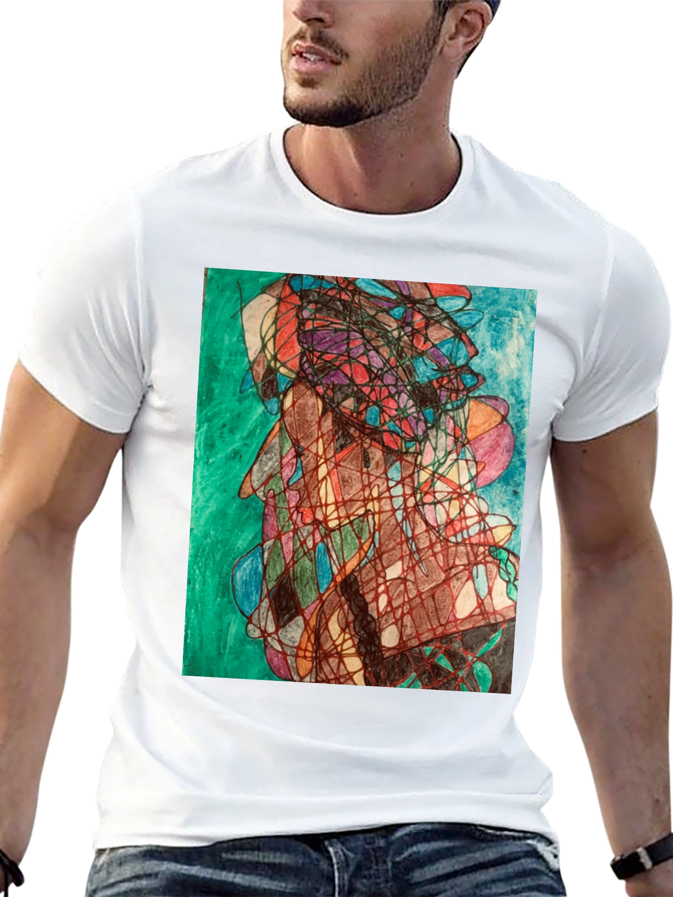 Abstract Art Graphic Tee - Modern Black T-Shirt