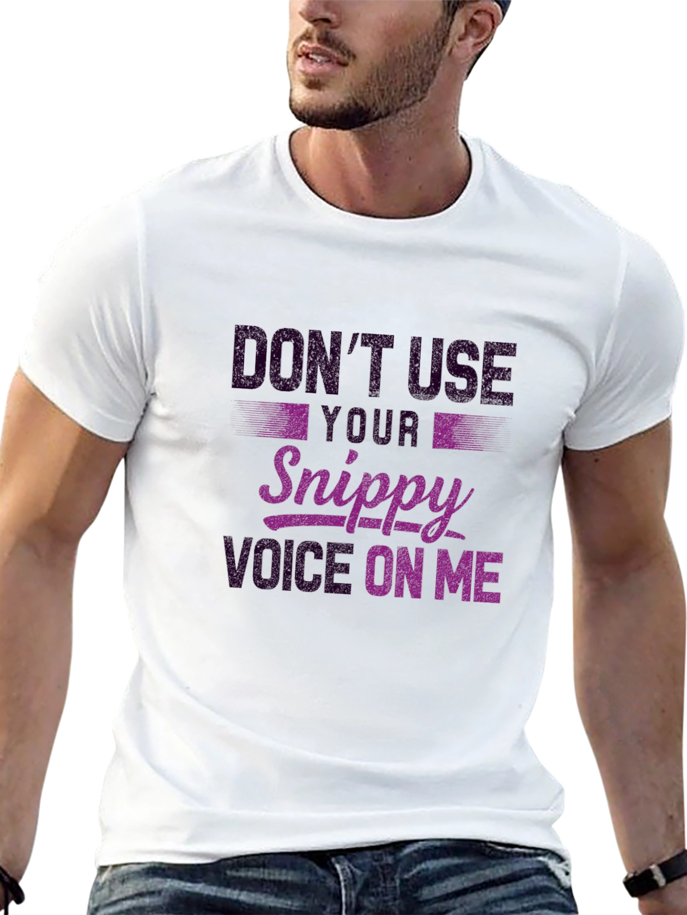 Dont Use Snippy Voice Black Graphic Tee