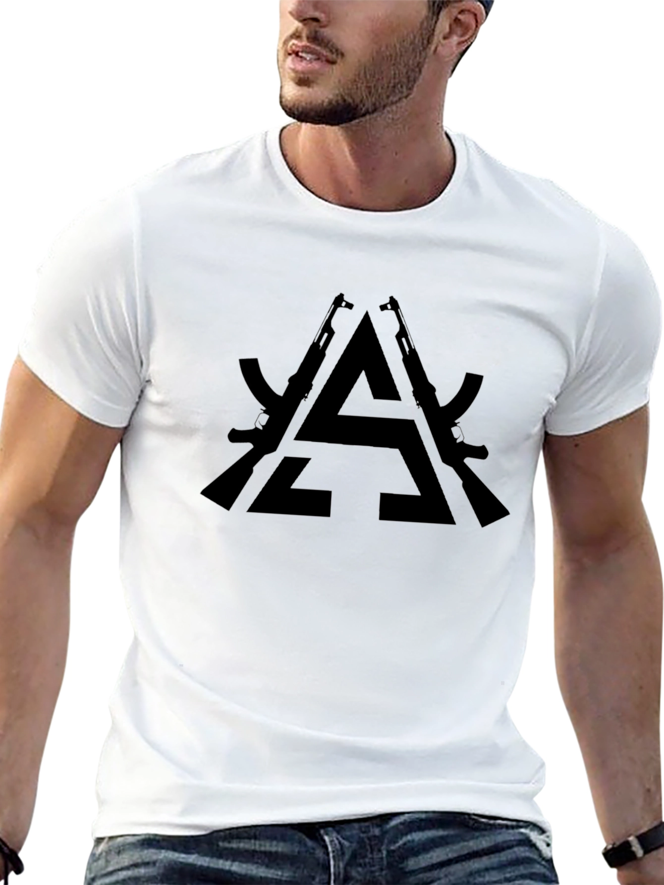 Black AK-47 Graphic T-Shirt - Tactical Style