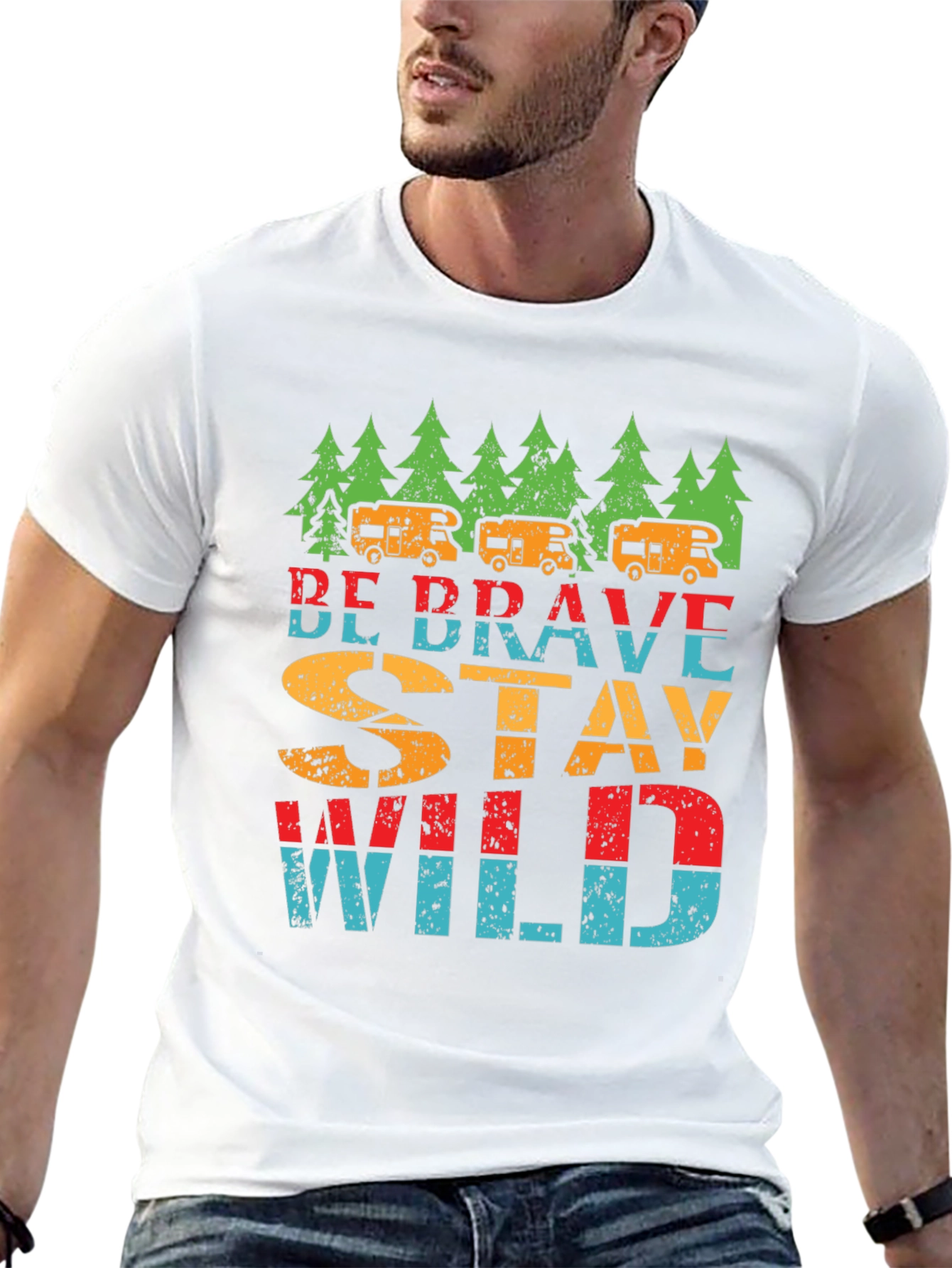 Be Brave Stay Wild T-Shirt - Camping Adventure Tee
