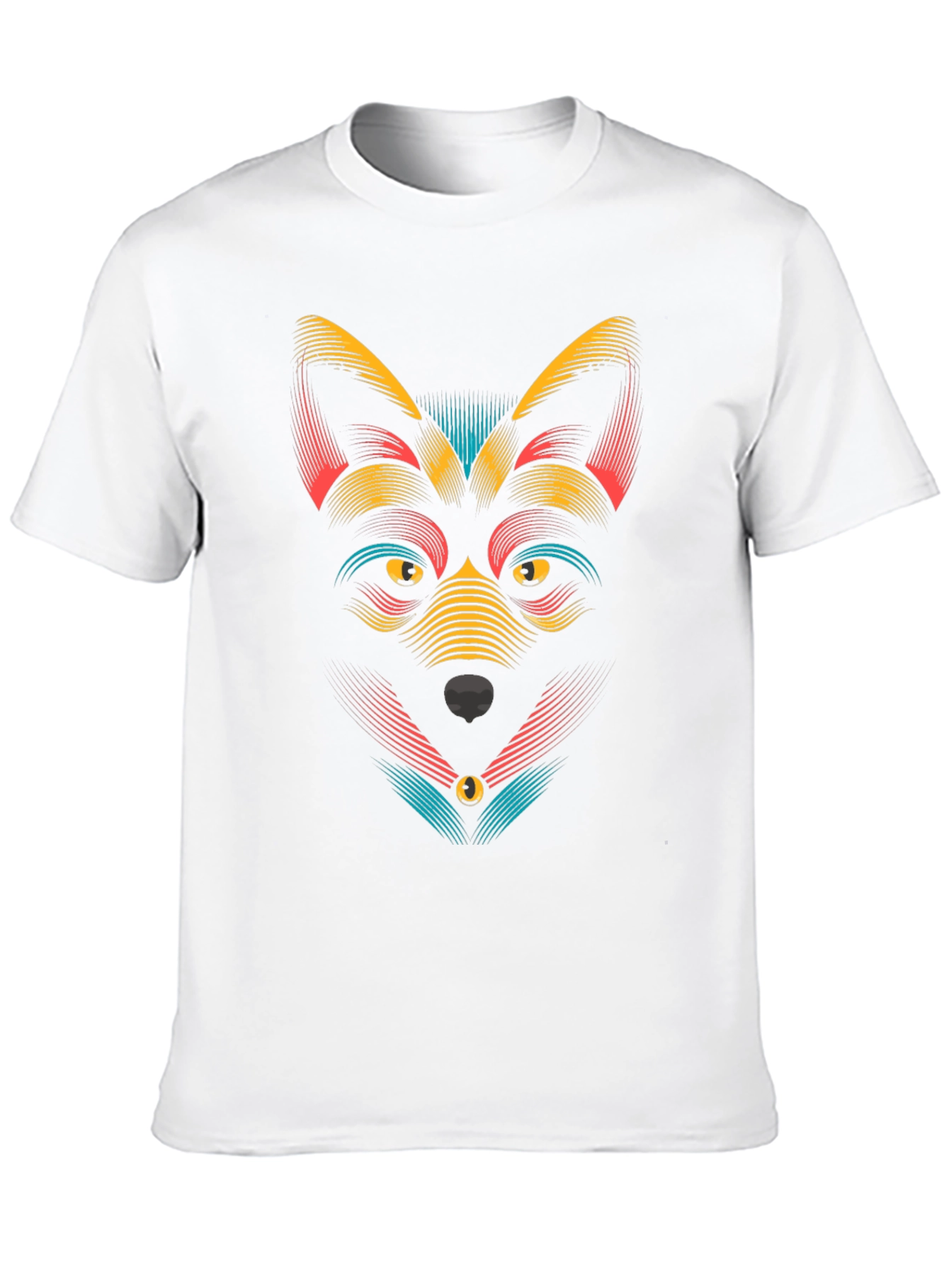 Abstract Wolf Graphic Black T-Shirt