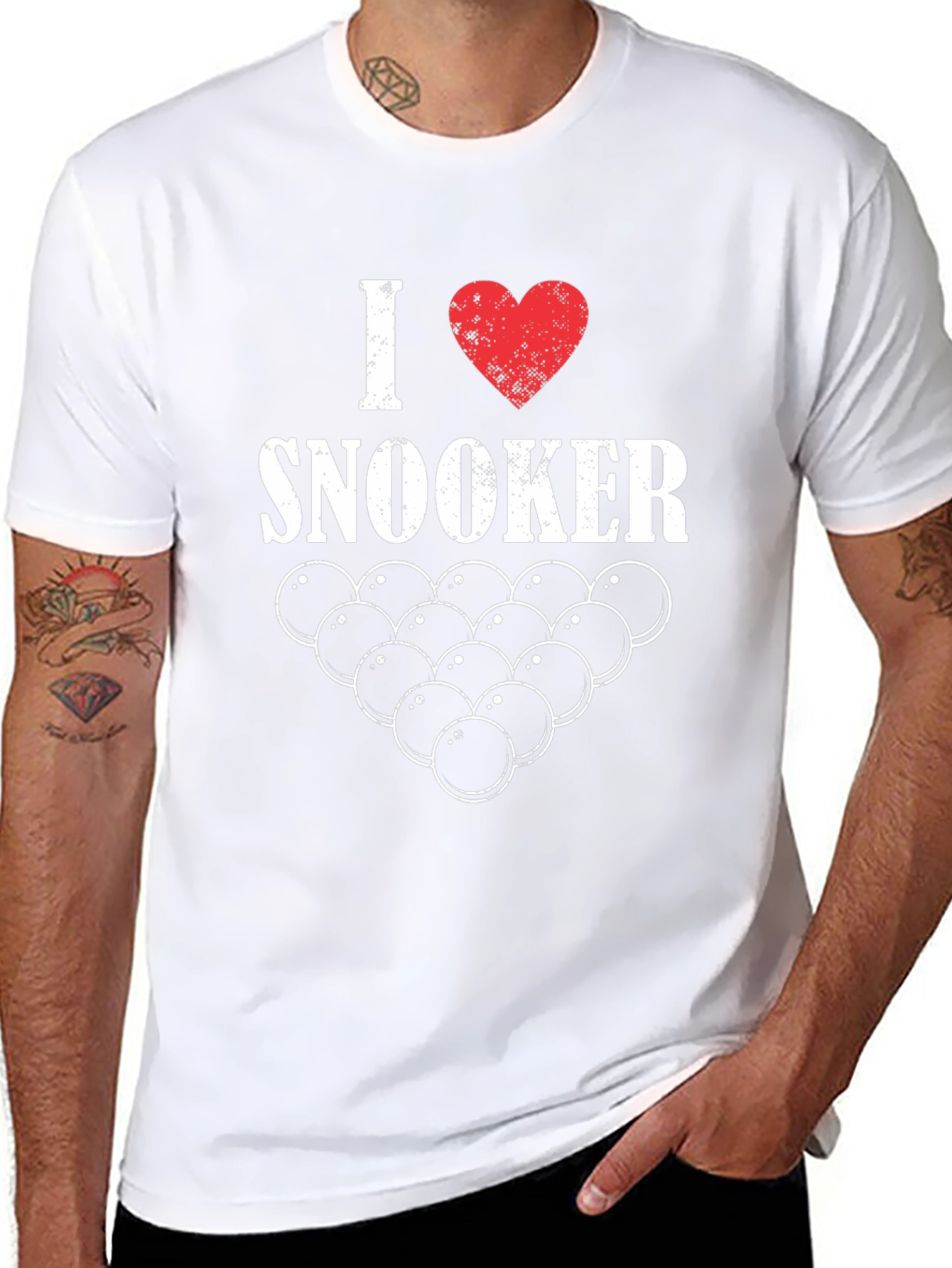 I Love Snooker Graphic T-Shirt - Billiards Tee