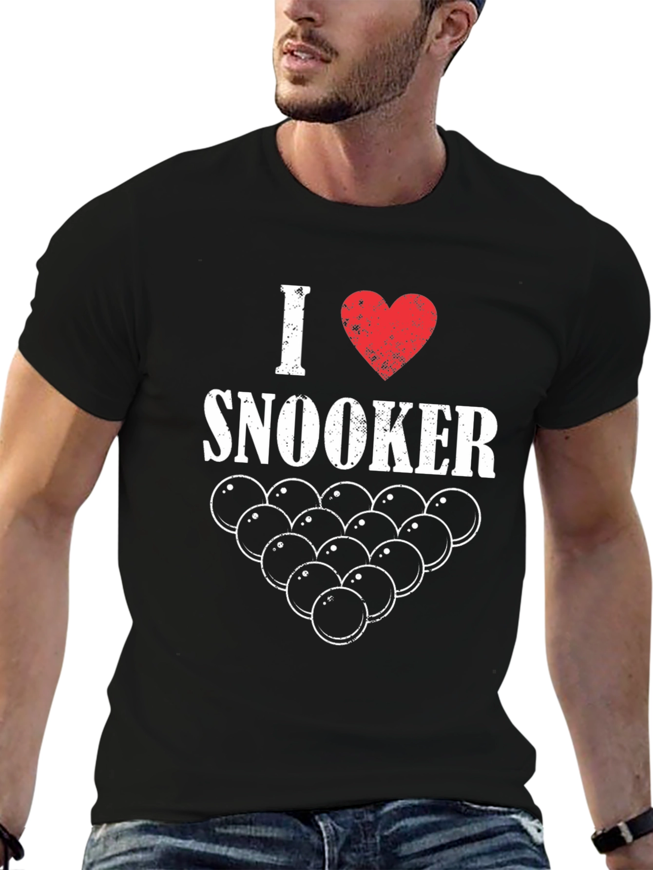 I Love Snooker Graphic T-Shirt - Billiards Tee