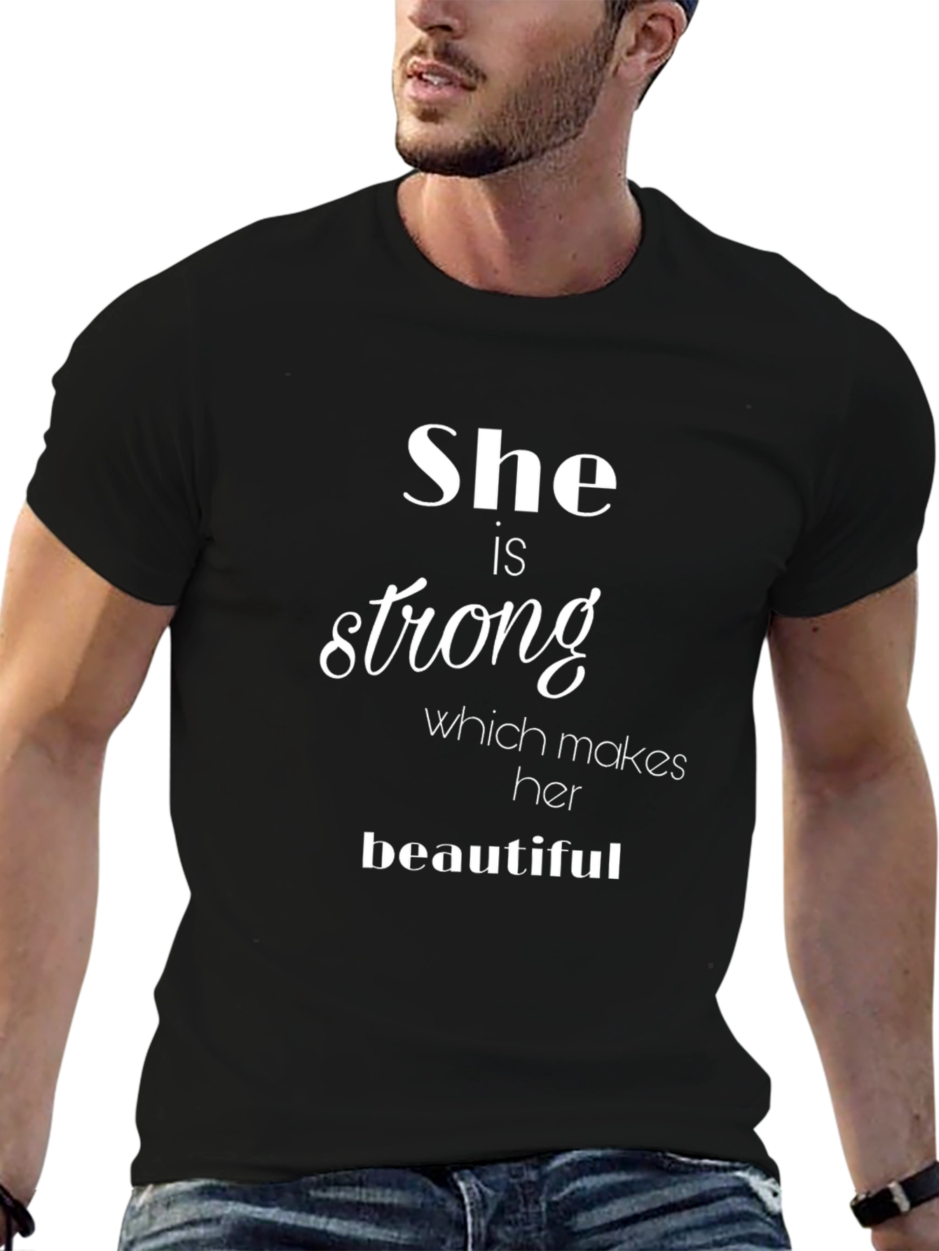 She is Strong Graphic Tee - Black T-Shirt