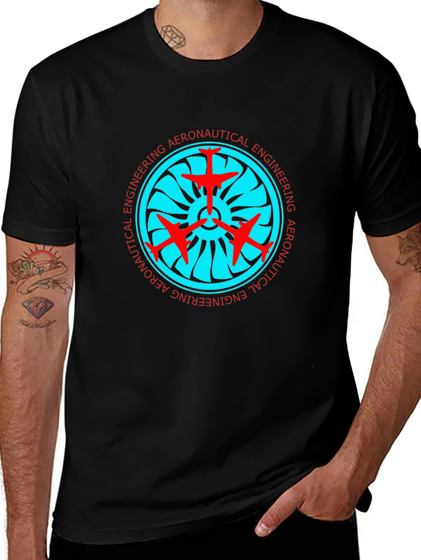 Aeronautical Engineering Black T-Shirt