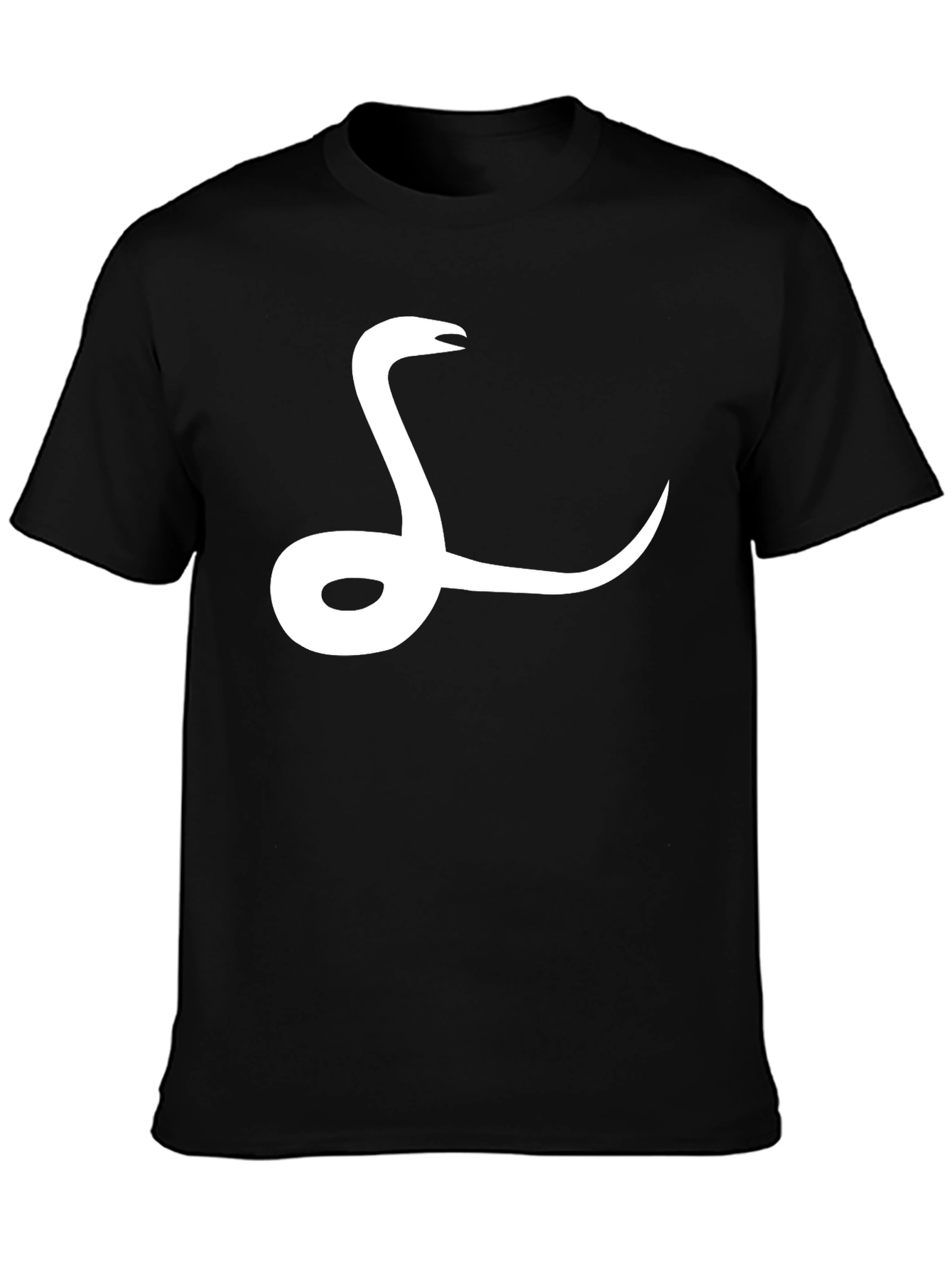 Snake Graphic Tee - Black Cotton T-Shirt