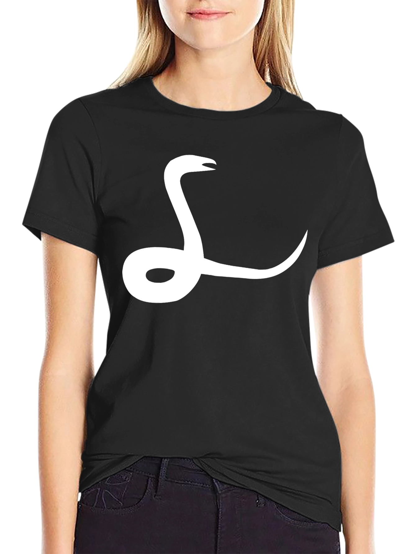 Snake Graphic Tee - Black Cotton T-Shirt