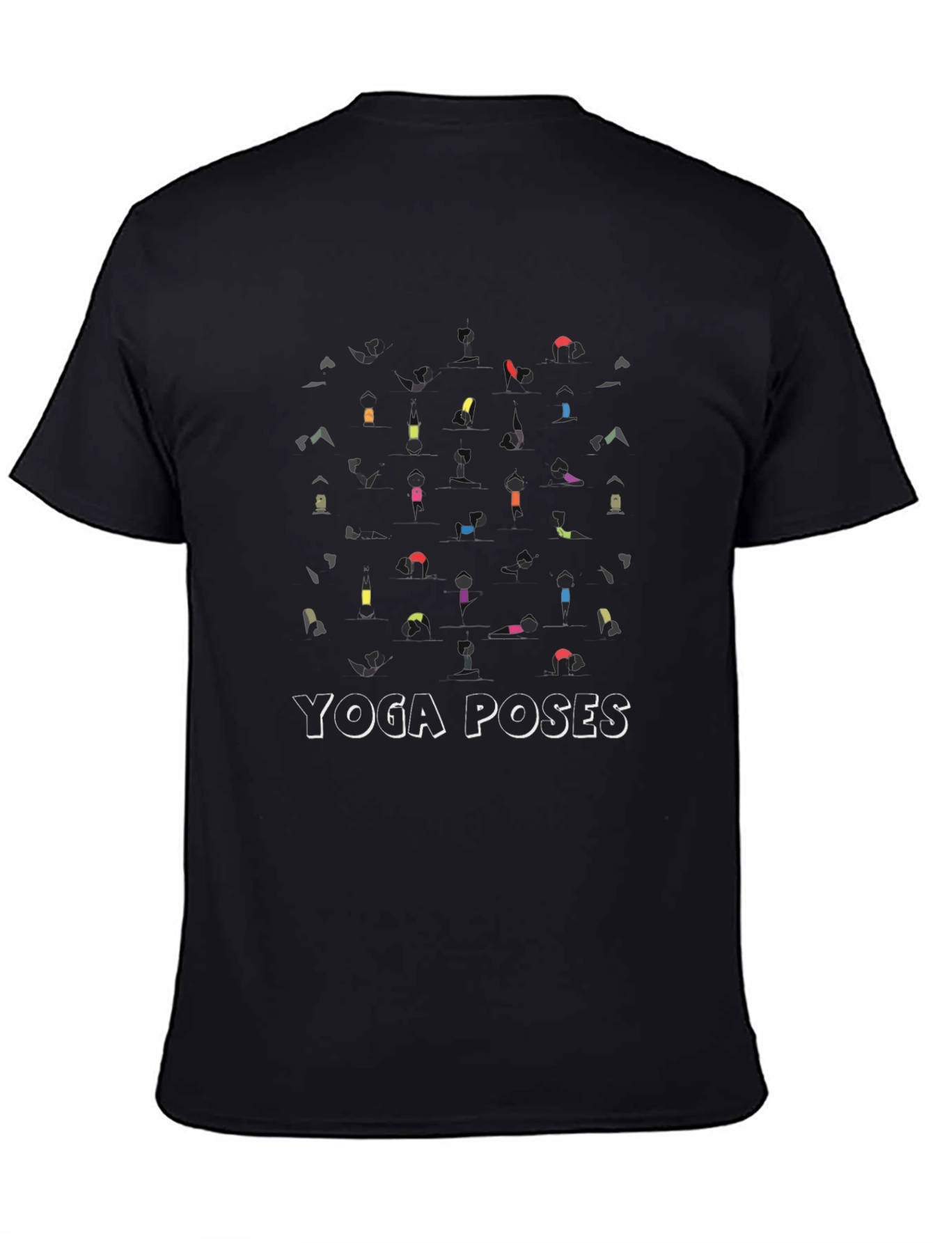 Yoga Poses Graphic T-Shirt - Black Cotton Tee