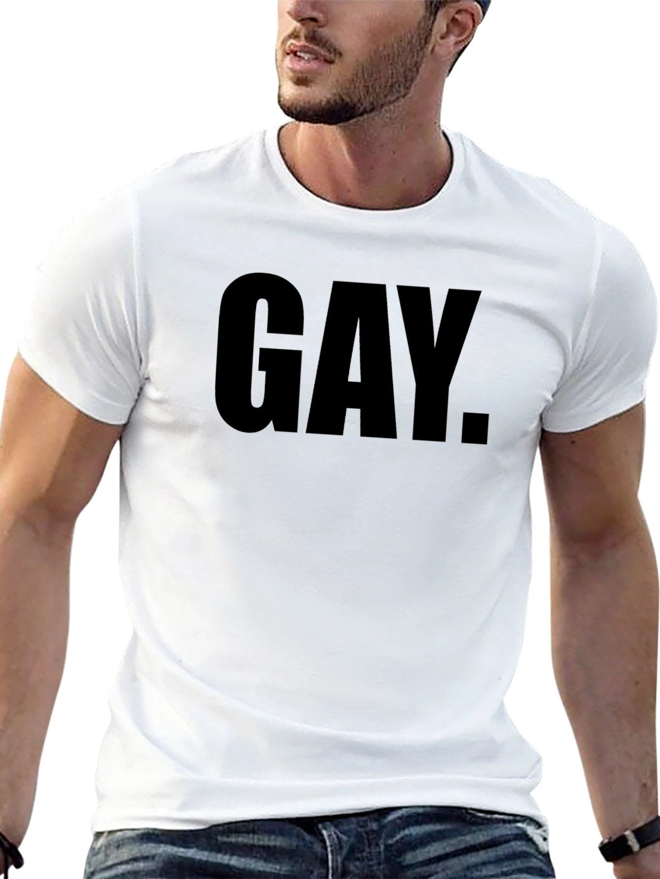 Bold Statement Tee: Gay Pride Black T-Shirt