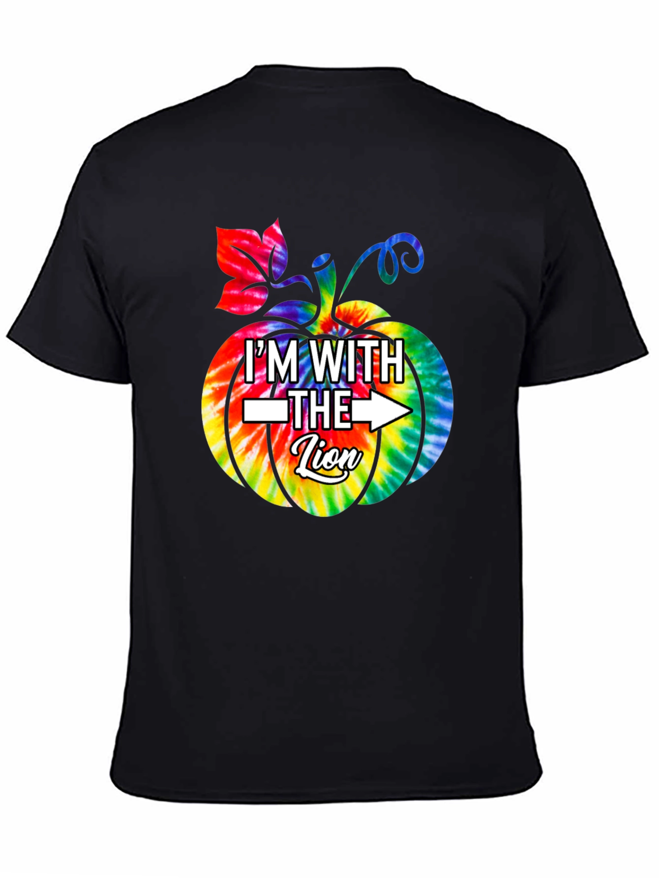 Im With the Lion Tie Dye Pumpkin Halloween T-Shirt